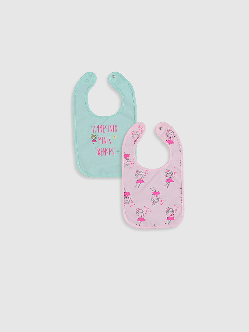 Turkuaz Kız Bebek Mama Önlüğü 2�li LC Waikiki