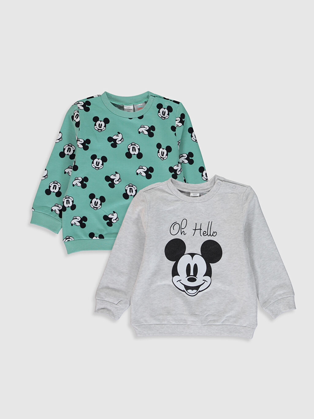 Yesil Erkek Bebek Mickey Mouse Baskili Sweatshirt 2 Li Lc Waikiki