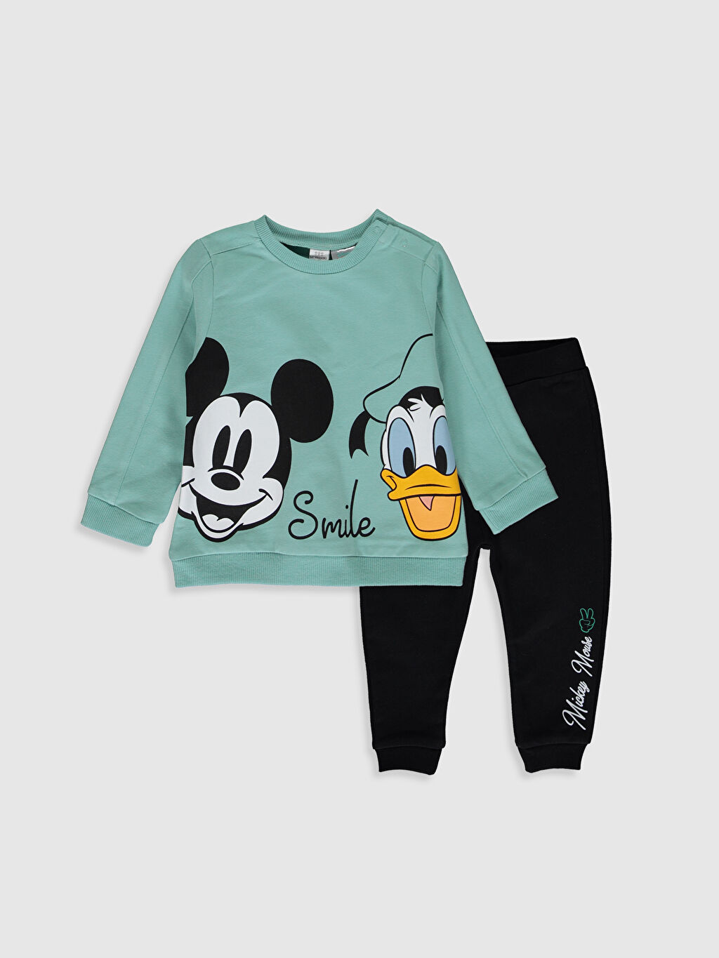 Yesil Erkek Bebek Disney Baskili Sweatshirt Ve Pantolon Lc Waikiki