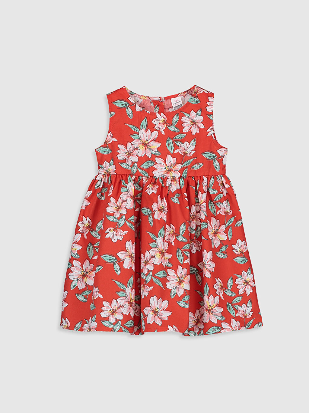 Kırmızı Kız Bebek Baskılı Poplin Elbise LC Waikiki