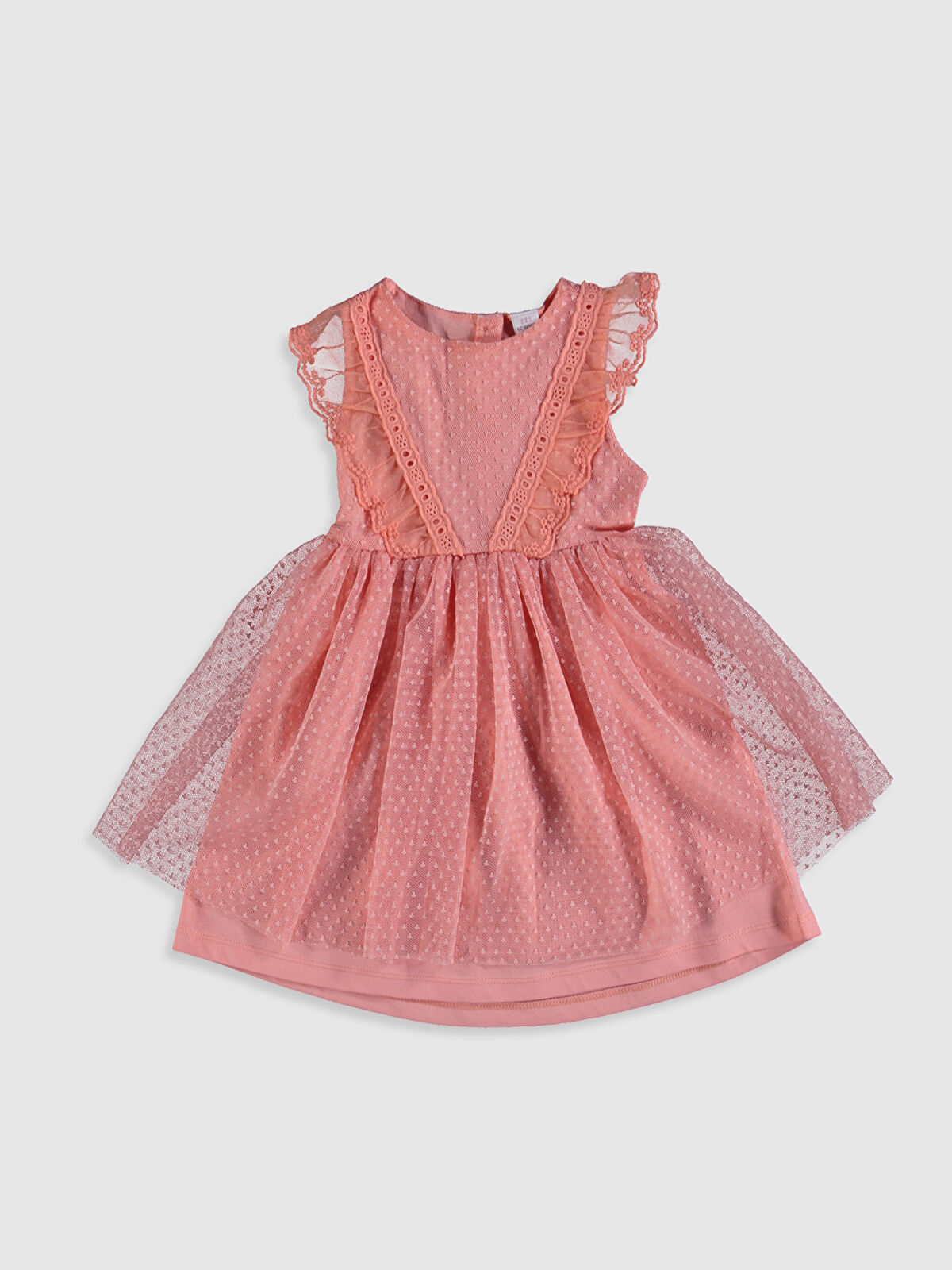 Mercan Mercan Kız Bebek Tül Etekli Elbise LC Waikiki Mercan Mercan Kız Bebek Tül Etekli Elbise LC Waikiki