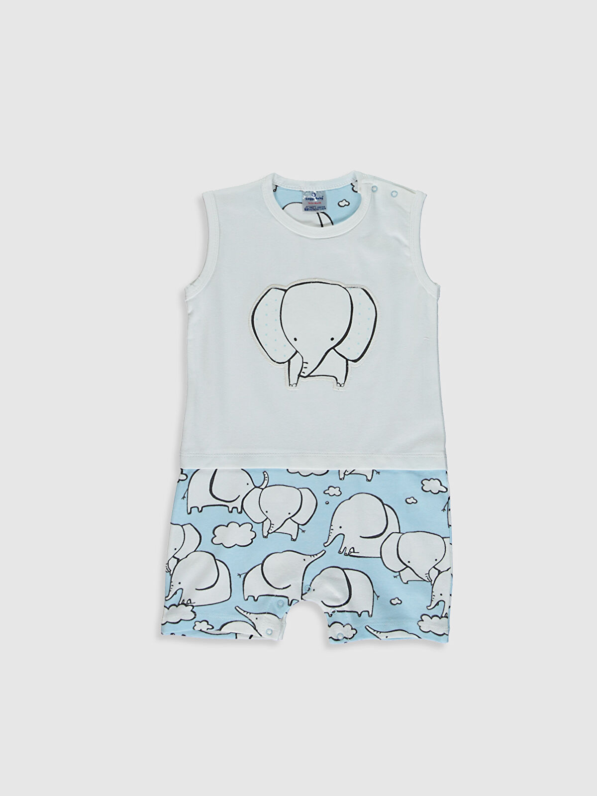 Mavi Erkek Bebek Baskılı Pamuklu Tulum LC Waikiki