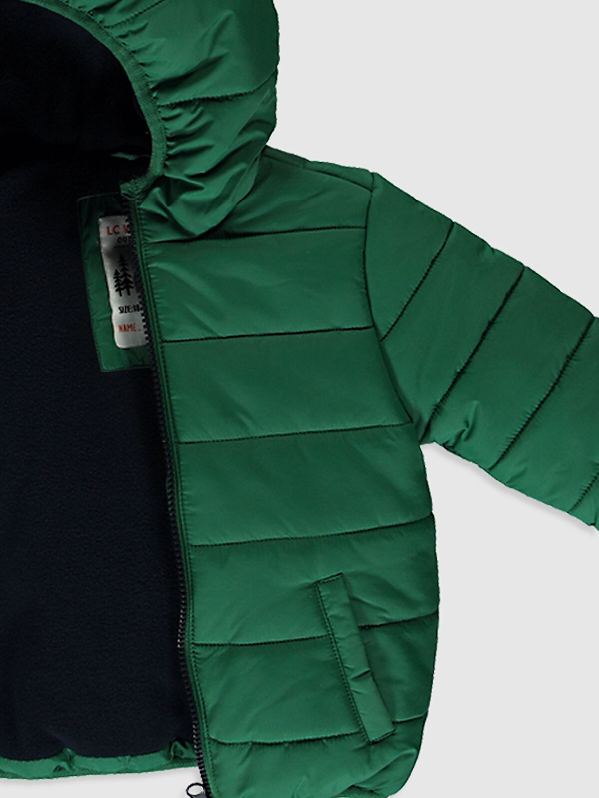 Yeşil Erkek Bebek Kapüşonlu Fermuarlı Mont LC Waikiki