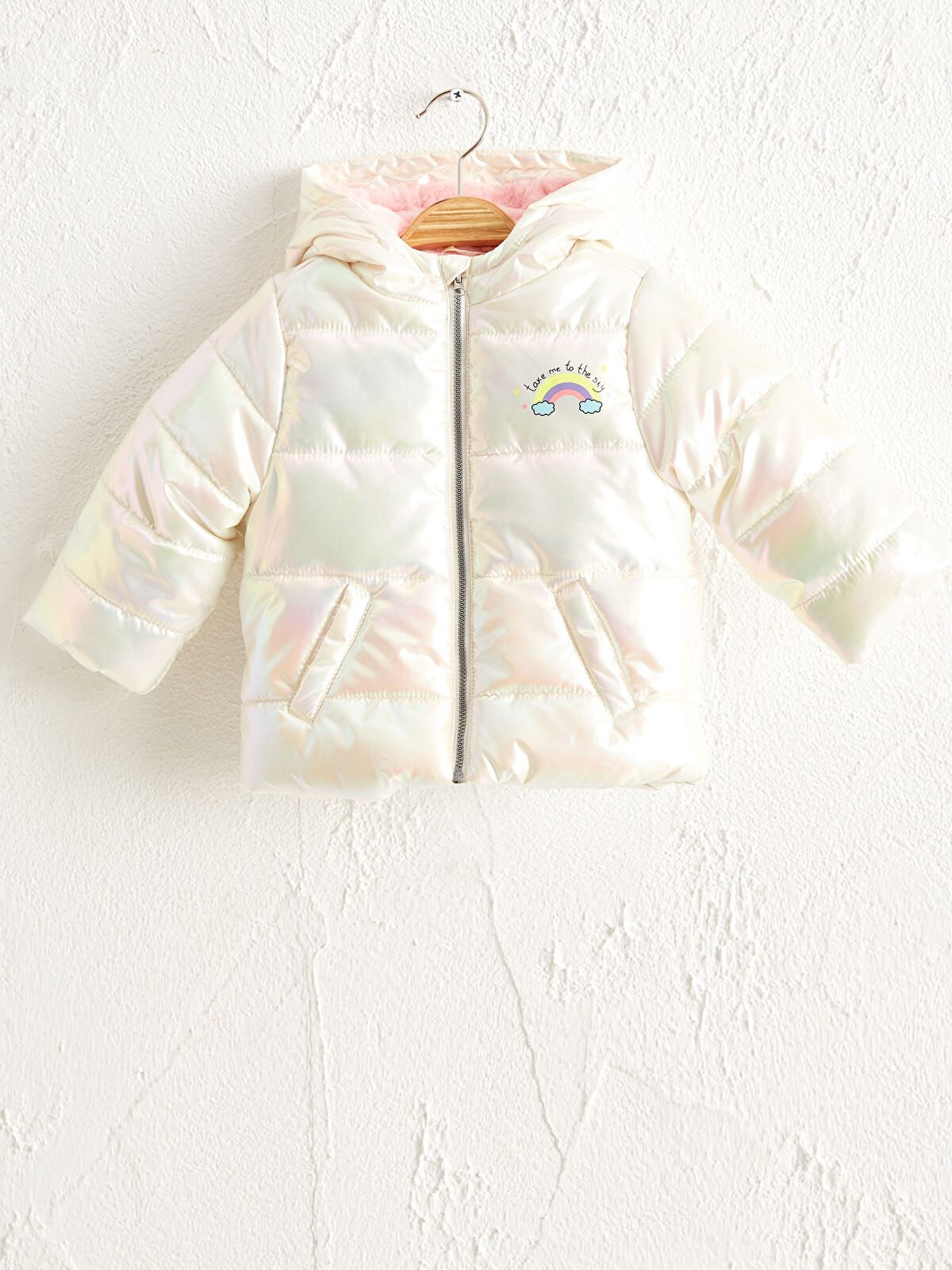 Ekru Kız Bebek Baskılı Mont LC Waikiki