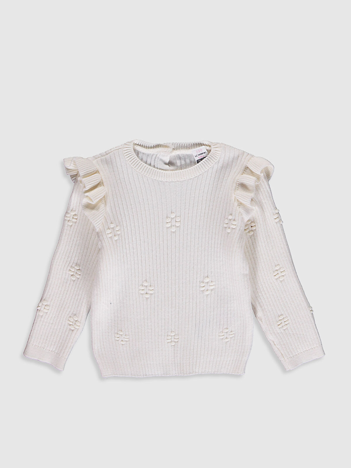 Ekru Kız Bebek Triko Kazak LC Waikiki Ekru Kız Bebek Triko Kazak LC Waikiki