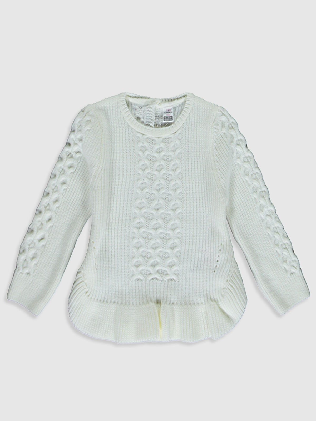 Ekru Kız Bebek Triko Kazak LC Waikiki Ekru Kız Bebek Triko Kazak LC Waikiki