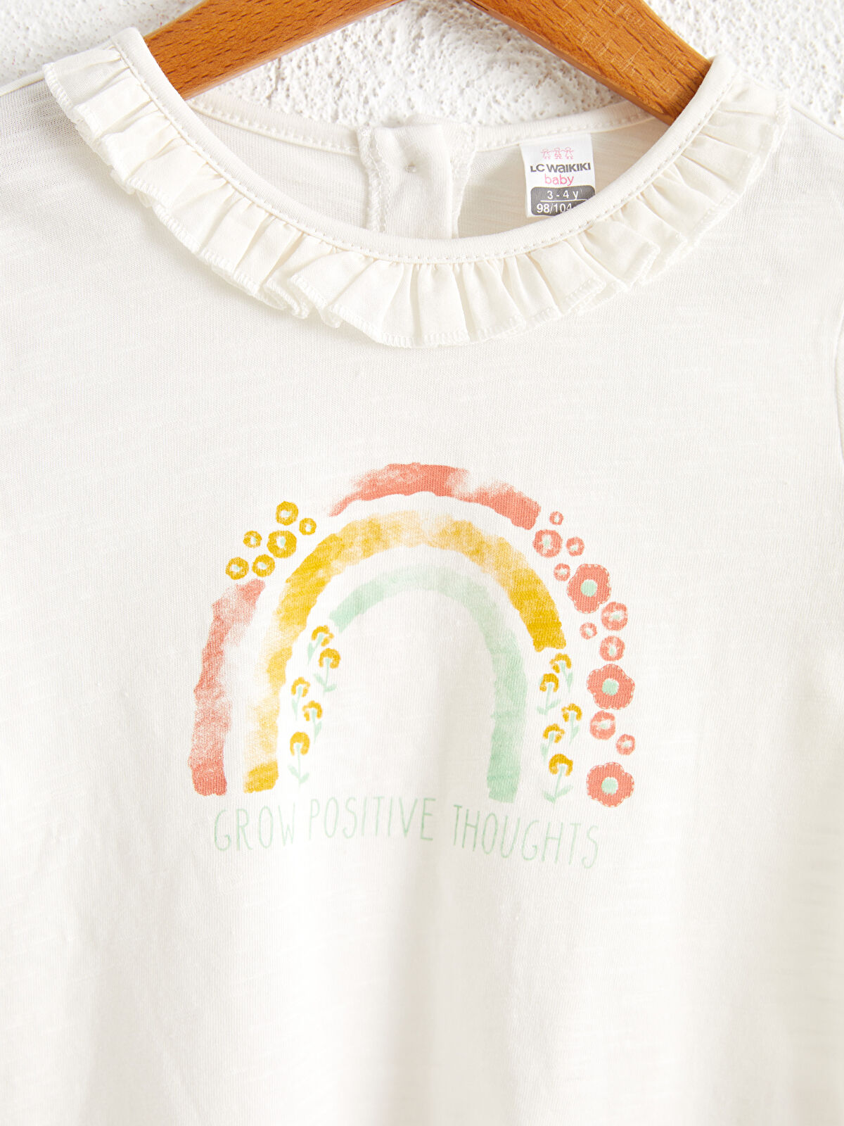 Ekru LCW GREEN Kız Bebek Organik Pamuklu Tişört LC Waikiki