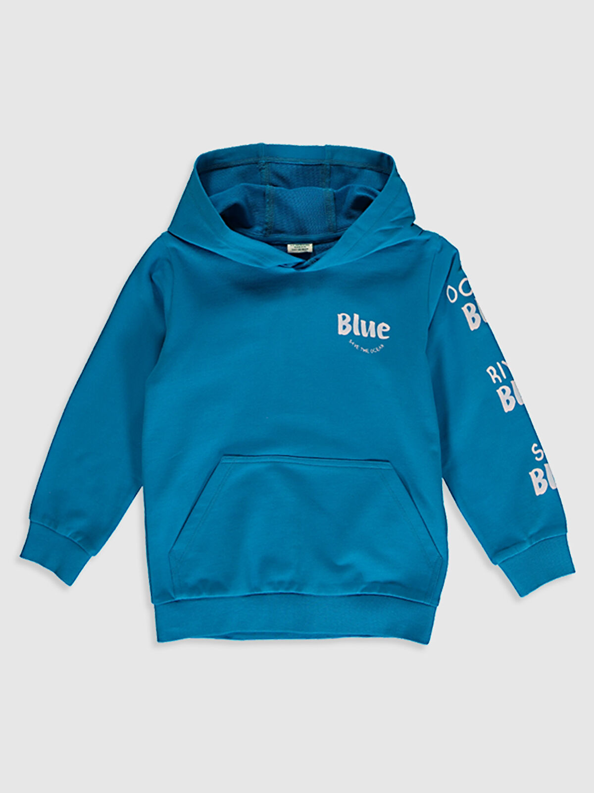 Mavi LCW GREEN Erkek Çocuk Baskılı Kapüşonlu Sweatshirt