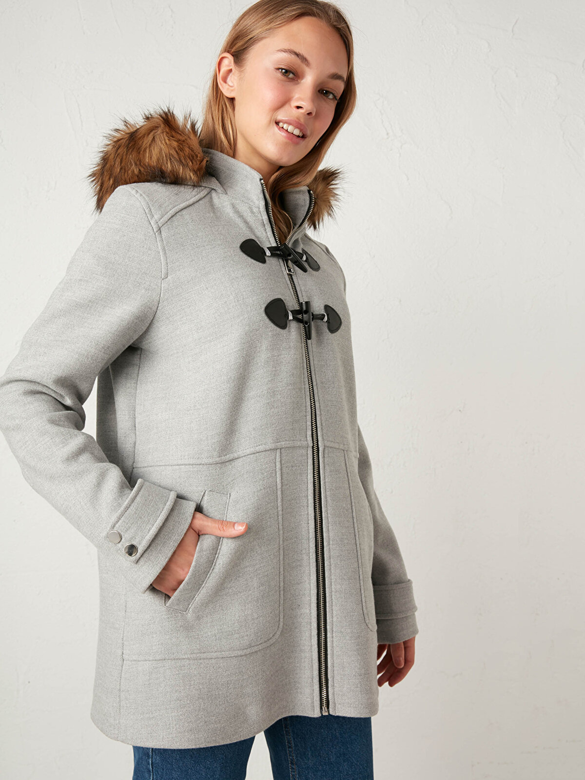 NoName Duffel coat WOMEN FASHION Coats Duffel coat Shearling discount 84% Beige/Navy Blue S 