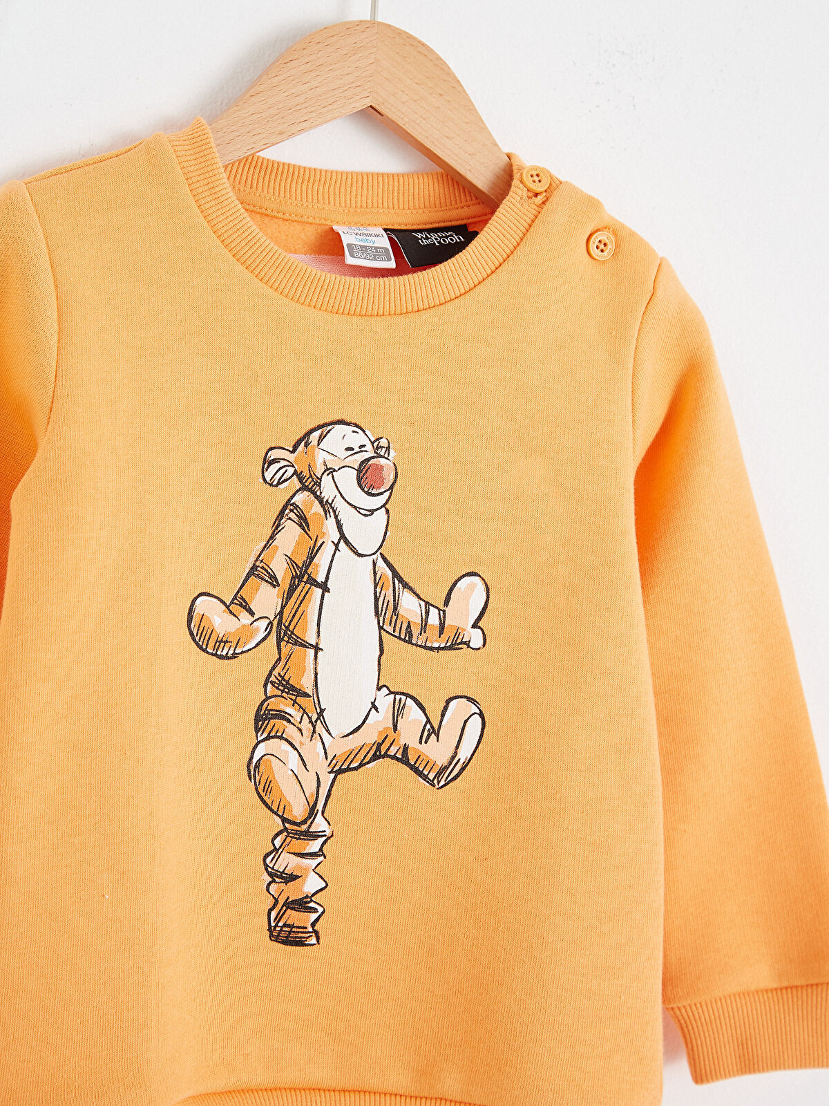 Turuncu Erkek Bebek Winnie The Pooh Baskılı Sweatshirt