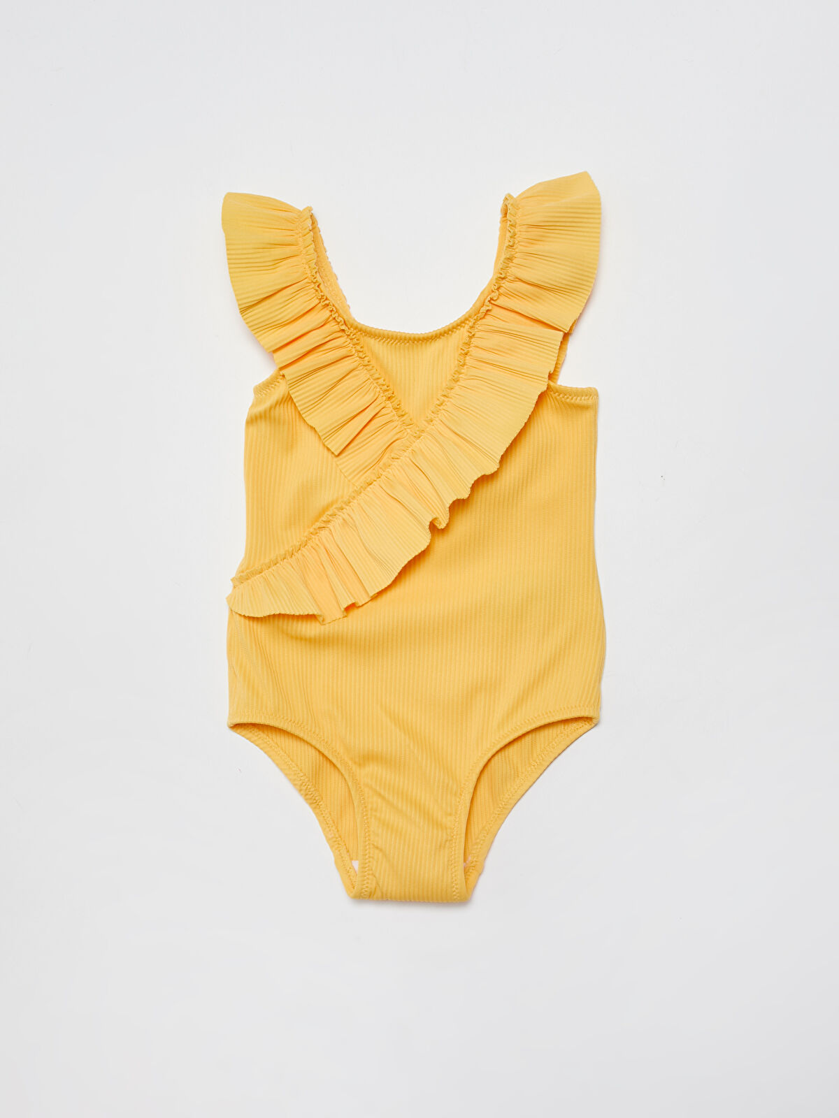 Sarı Esnek Kumaştan Fırfır Detaylı Kız Bebek Mayo LC Waikiki Sarı Esnek Kumaştan Fırfır Detaylı Kız Bebek Mayo LC Waikiki