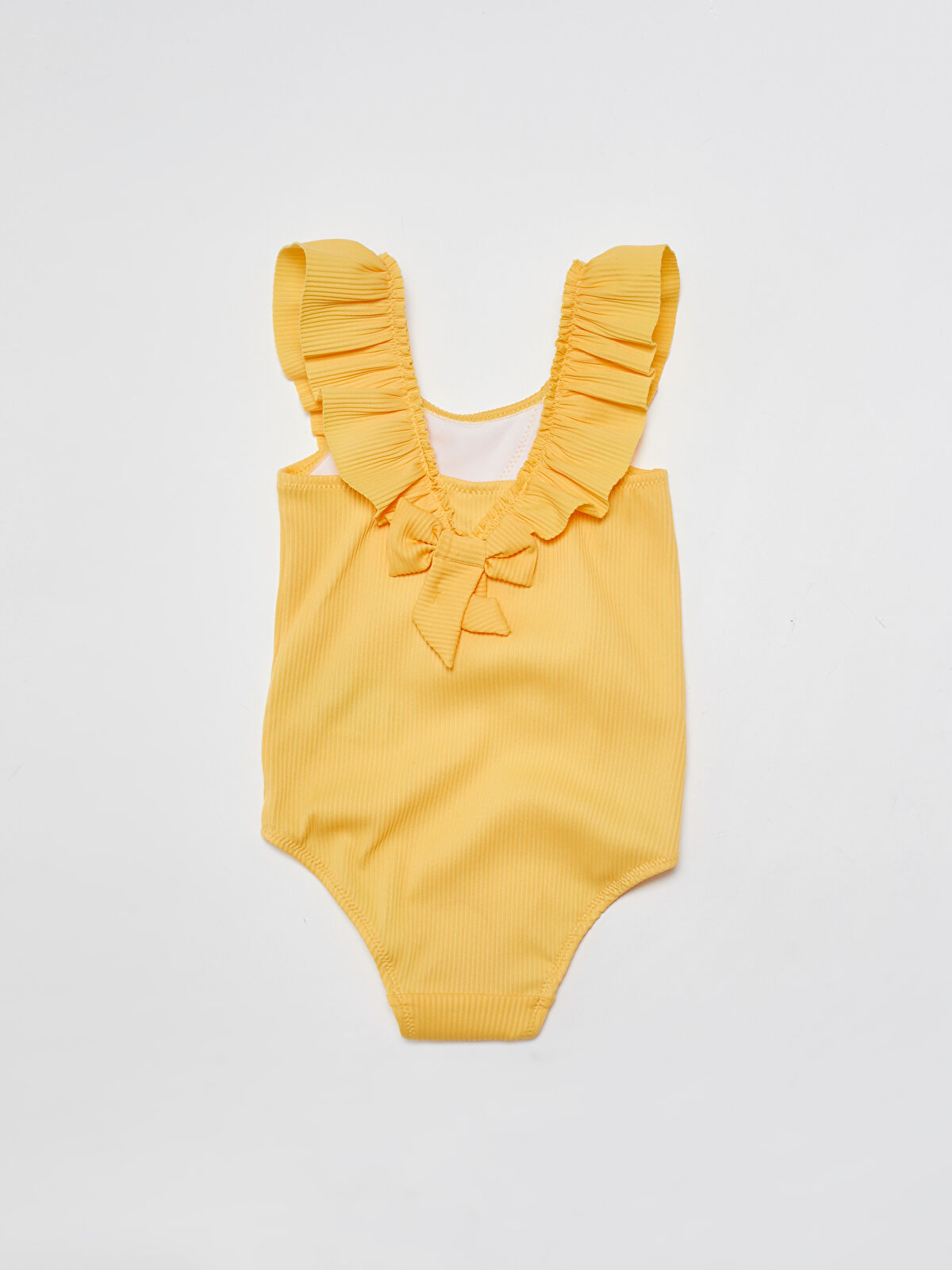 Sarı Esnek Kumaştan Fırfır Detaylı Kız Bebek Mayo LC Waikiki Sarı Esnek Kumaştan Fırfır Detaylı Kız Bebek Mayo LC Waikiki