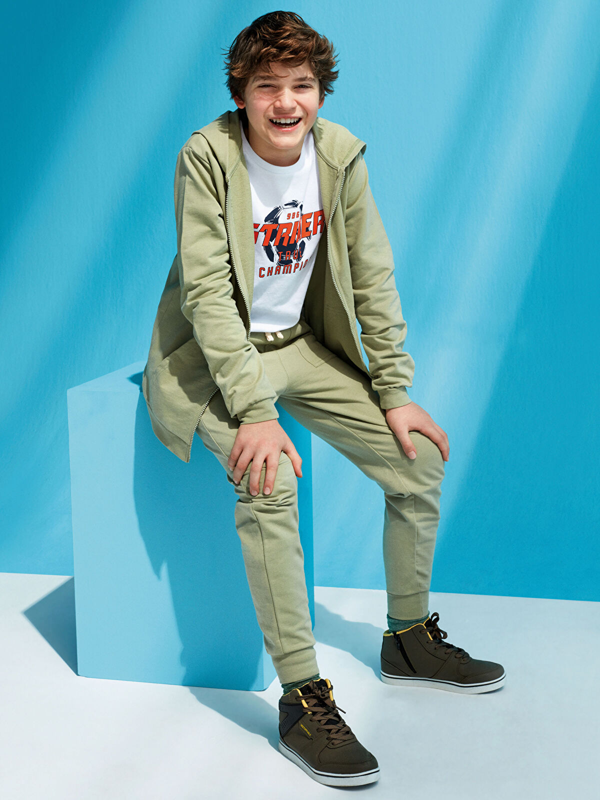 Yeşil LCW GREEN Erkek Çocuk Organik Pamuklu Fermuarlı