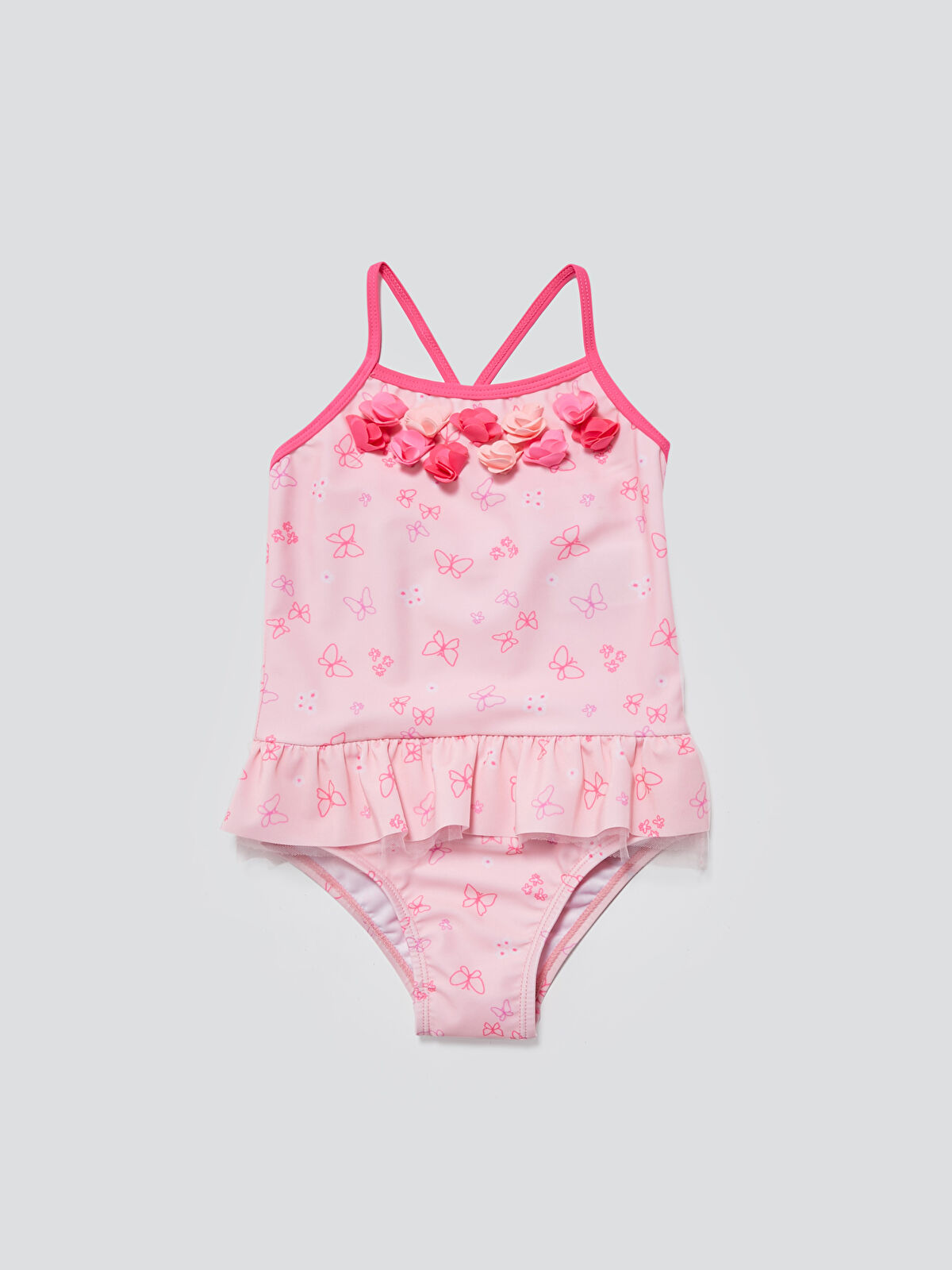 Pembe Askılı Baskılı Kız Bebek Mayo LC Waikiki Pembe Askılı Baskılı Kız Bebek Mayo LC Waikiki