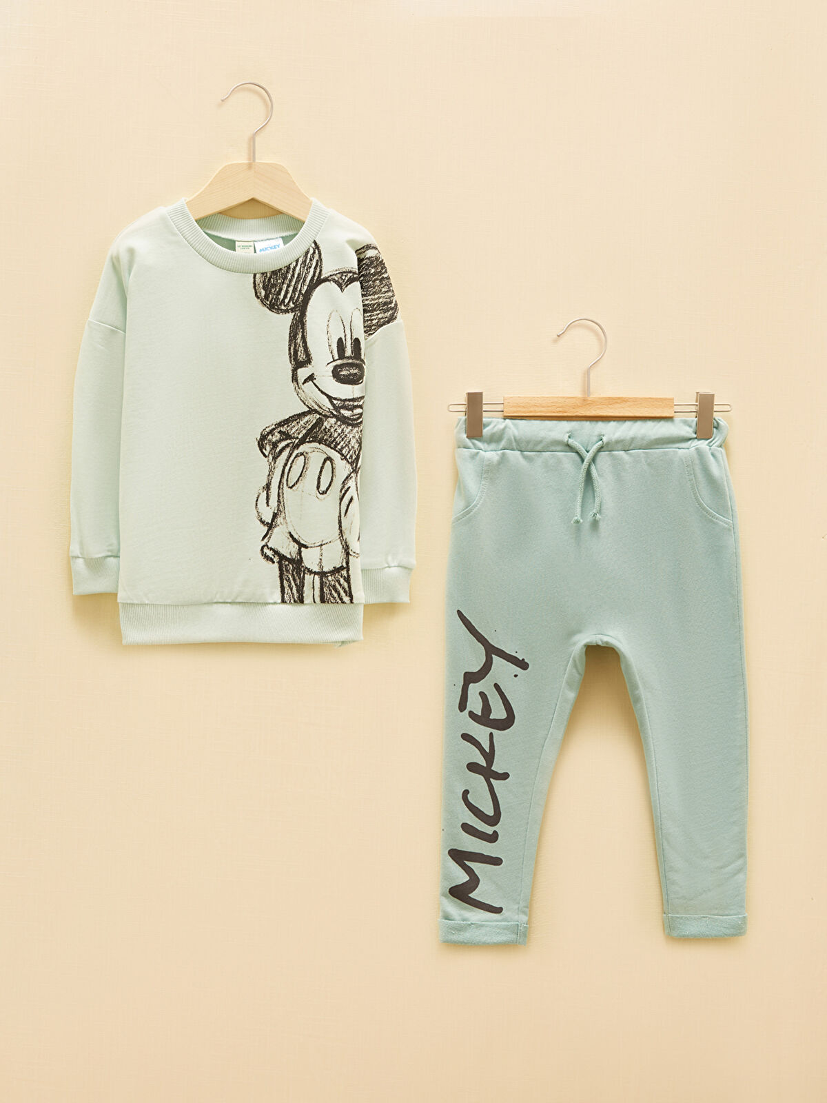 Turkuaz LCW GREEN Bisiklet Yaka Mickey Mouse Baskılı Uzun