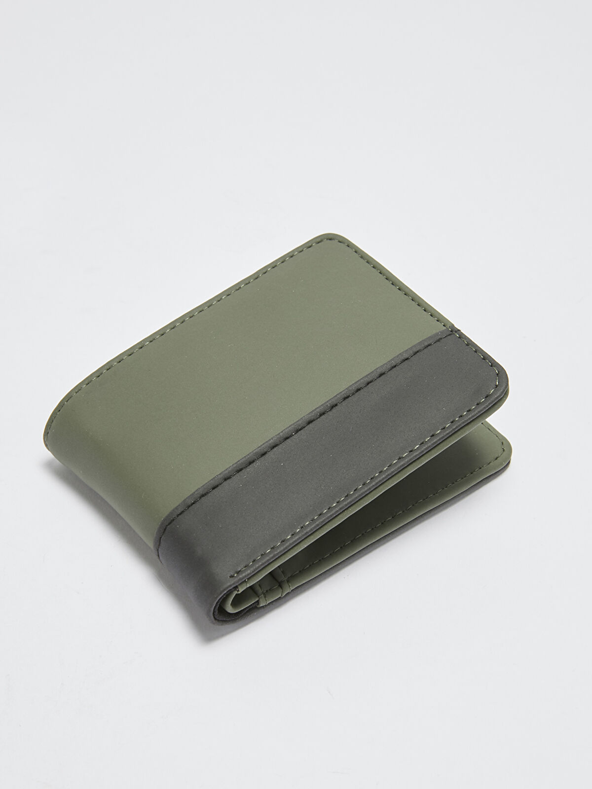 Leather Look Color Block Men's Wallet -W17966Z8-CVD ...