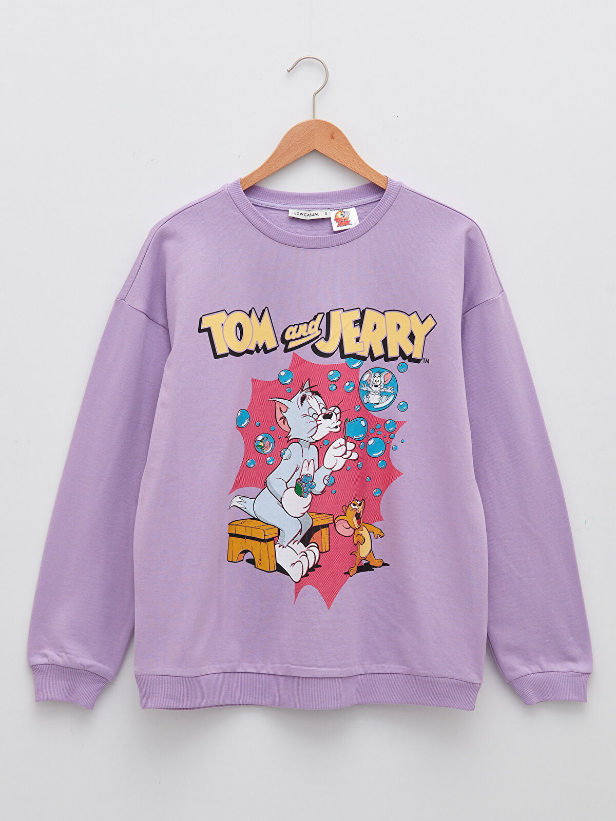 LCW CASUAL Crew Neck Tom and Jerry Printed Long Sleeve Women's 
