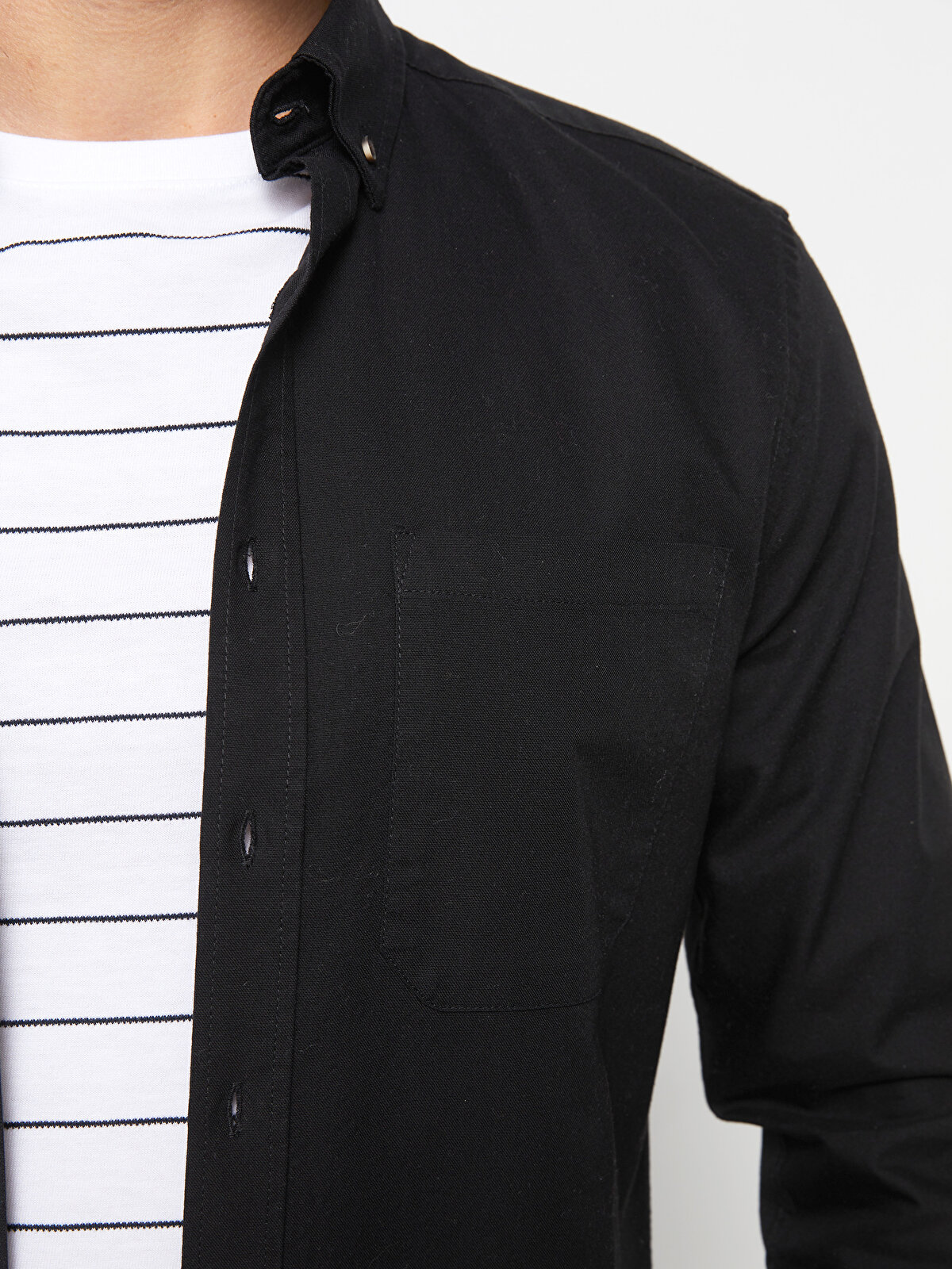 LCW BASIC Regular Fit Long Sleeve Oxford Men's Shirt -S20257Z8-RQL 