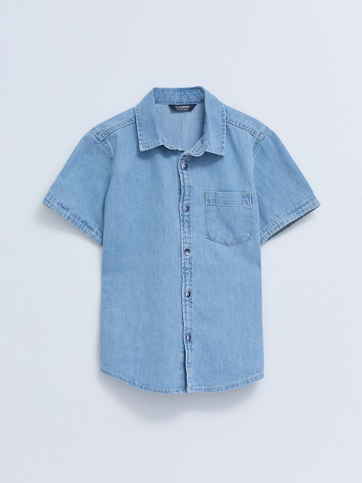 Basic Short Sleeve Boy Jean Shirt -S20971Z4-311 - S20971Z4-311 - LC Waikiki