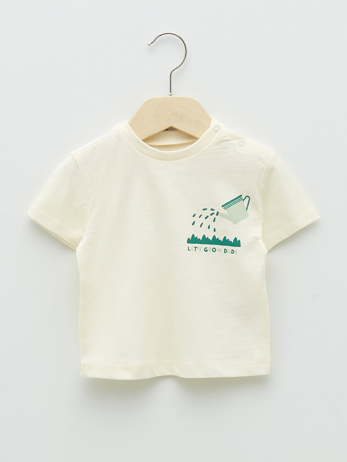 Crew Neck Short Sleeve Printed Baby Boy T-Shirt and Trousers 2 