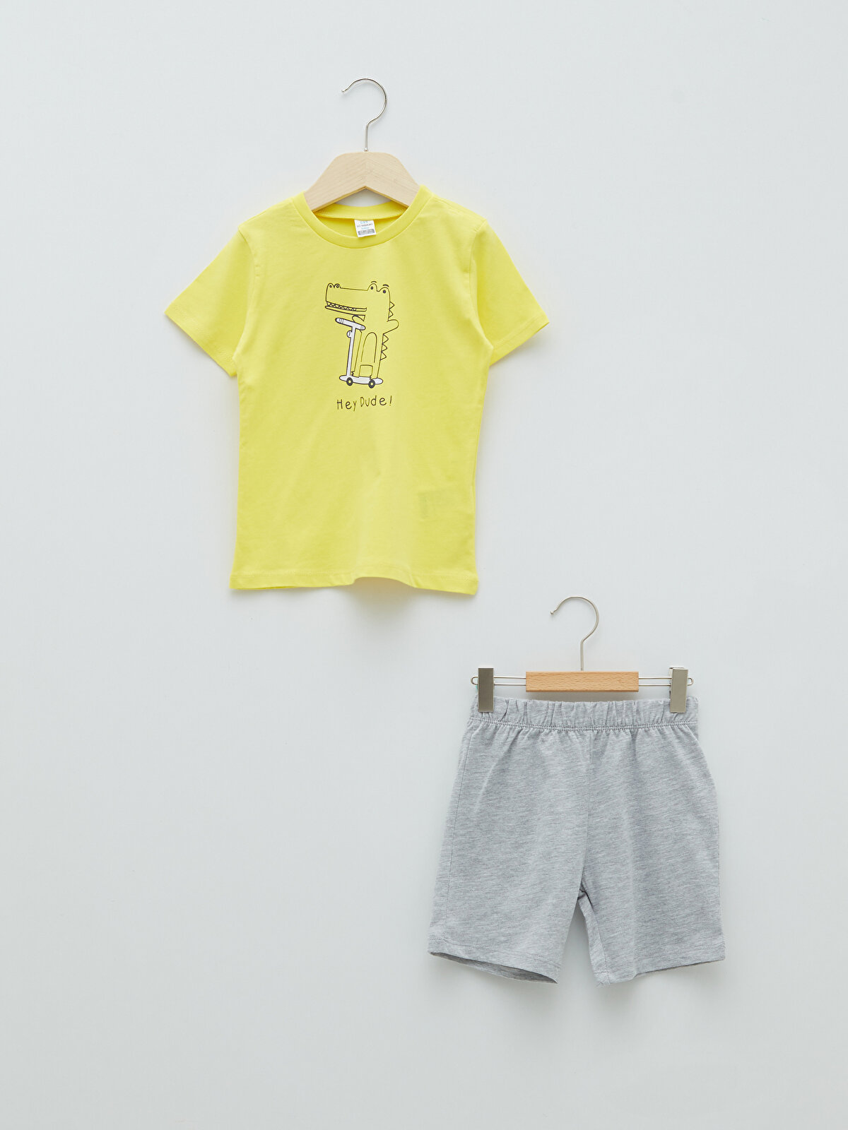 Crew Neck Short Sleeve Printed Baby Boy T-Shirt and Shorts 2-Piece Set  -S26920Z1-JSD - S26920Z1-JSD - LC Waikiki