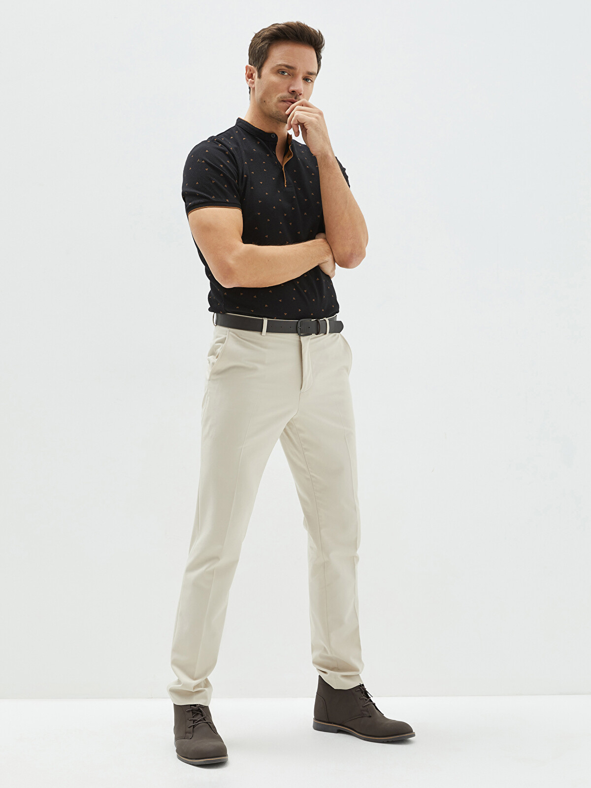 LCW VISION Classic Collar Short Sleeve 