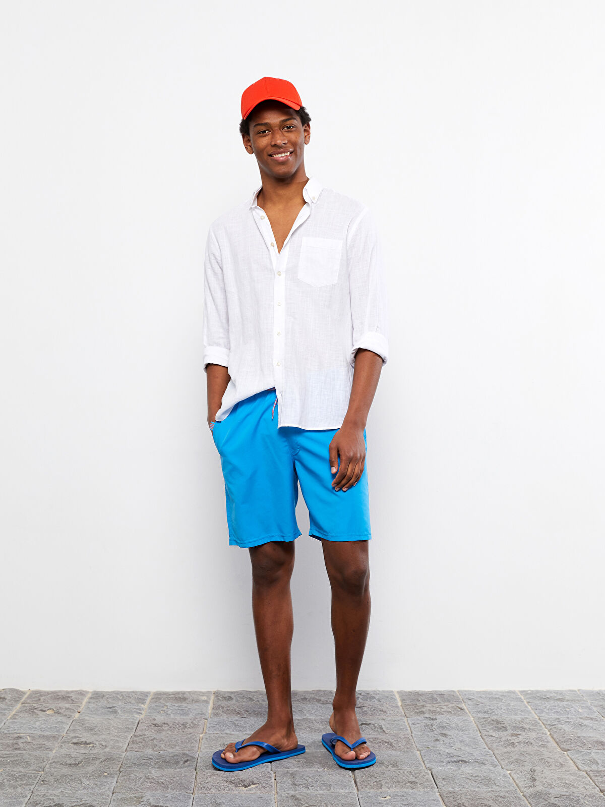 below the knee swim trunks