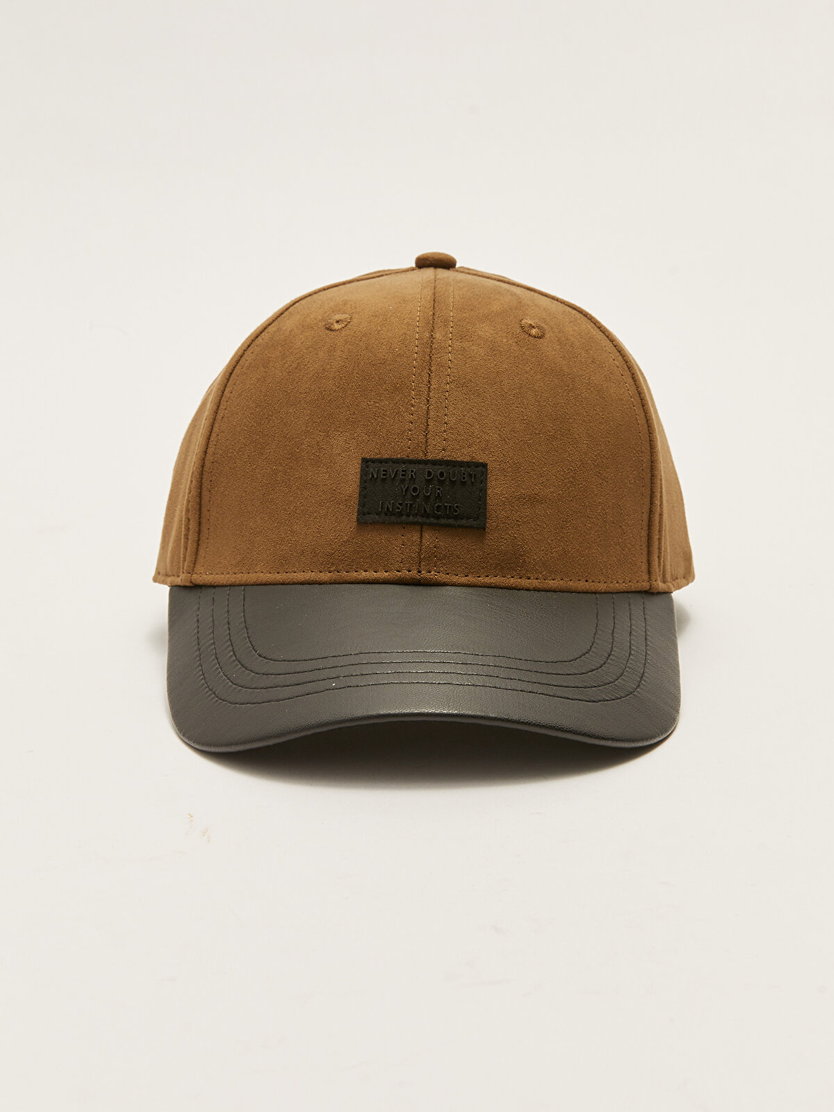 Label Printed Suede Men's Cap Hat -W24905Z8-CRR - W24905Z8-CRR - LC Waikiki