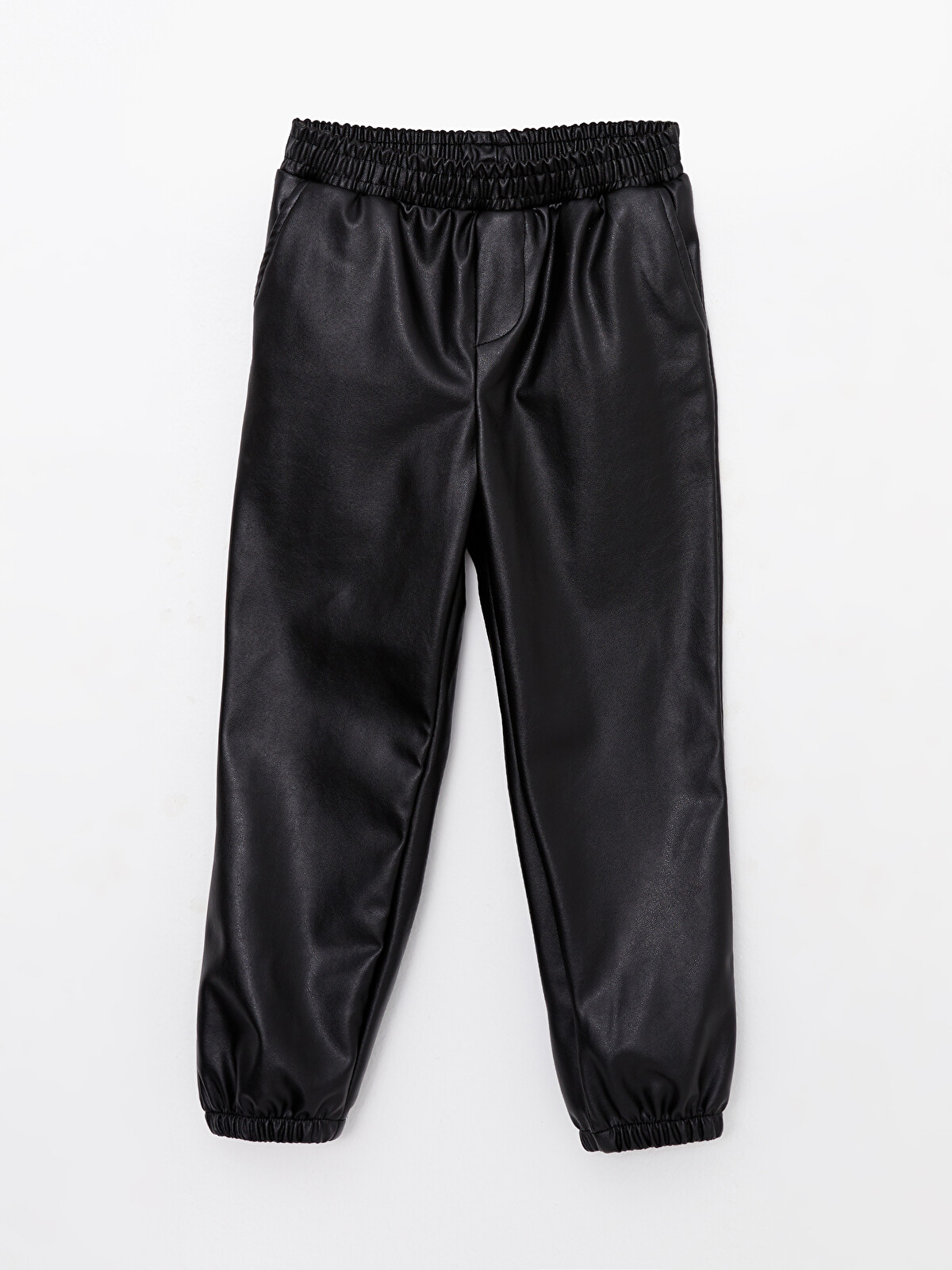 Elastic Waist Basic Faux Leather Girl Jogger Trousers -W2FK00Z4-RQM -  W2FK00Z4-RQM - LC Waikiki