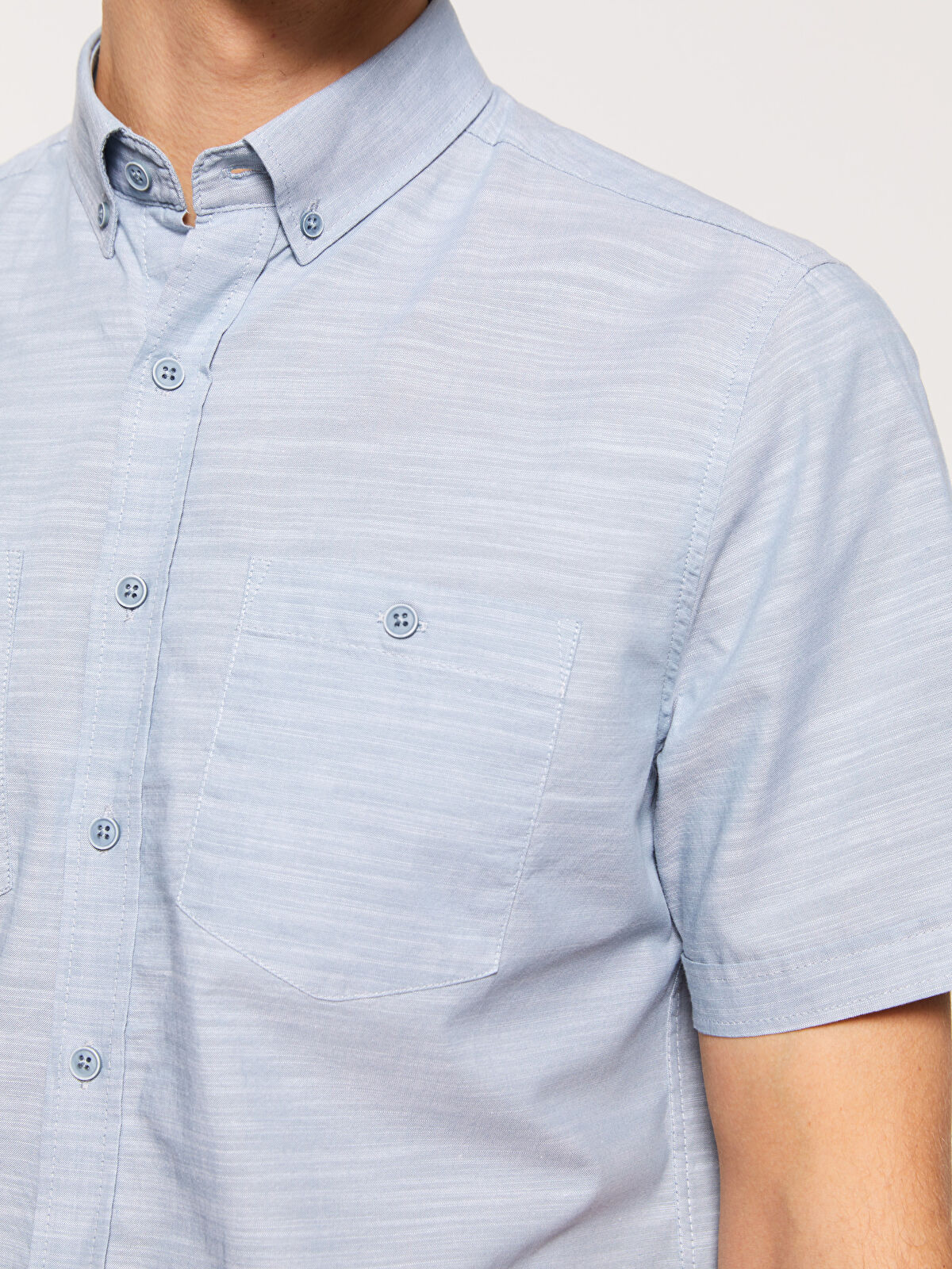 Regular Fit Short Sleeve Poplin Men's Shirt -S33965Z8-HWG 
