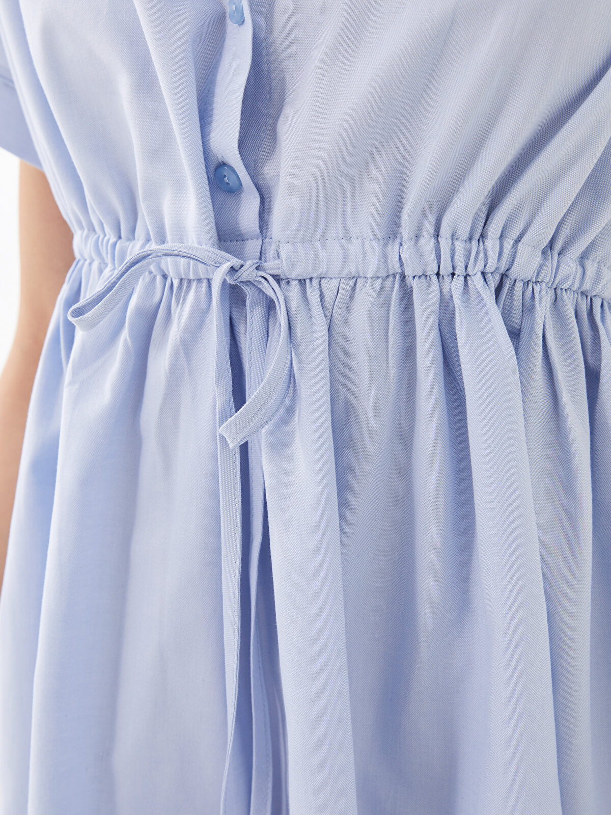 Plain Short Sleeve Poplin Women's Shirt Dress -S3DL87Z8-SGS 
