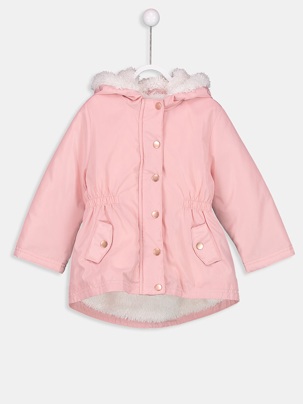 Pembe Kiz Bebek Kapusonlu Ince Mont Lc Waikiki