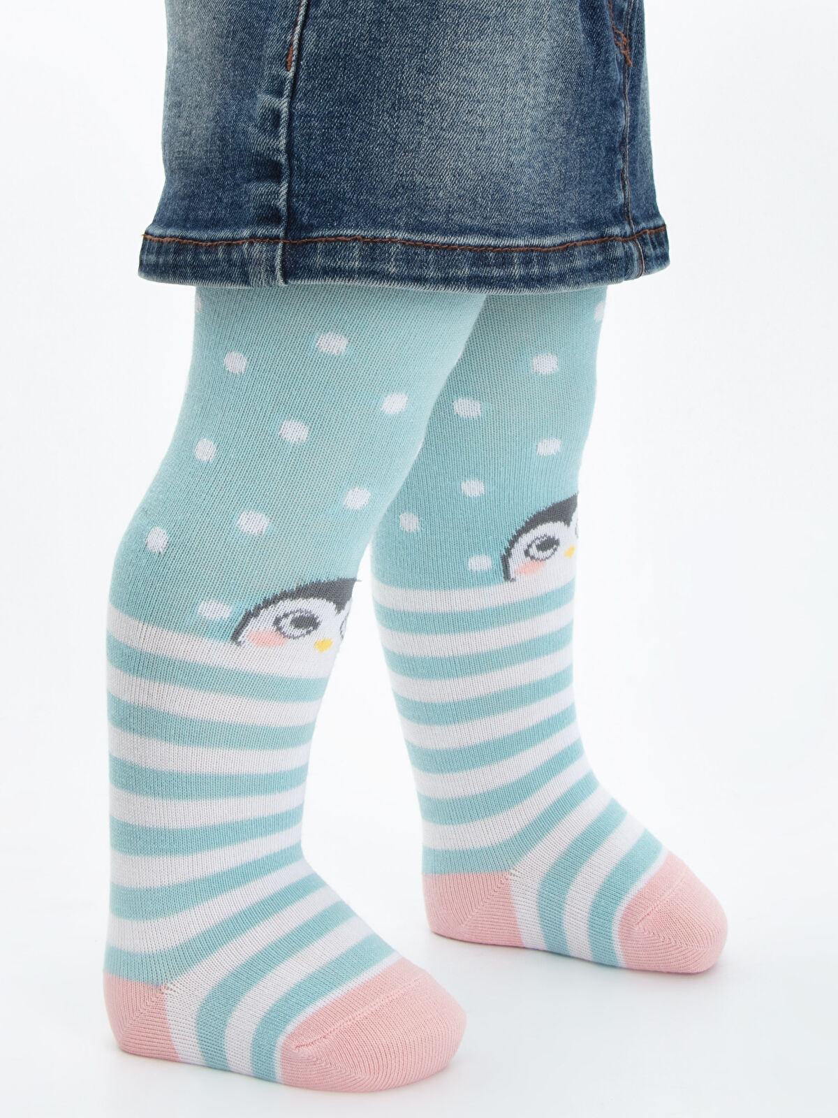 Çok Renkli Çok Renkli Kız Bebek Külotlu Çorap 2�li LC