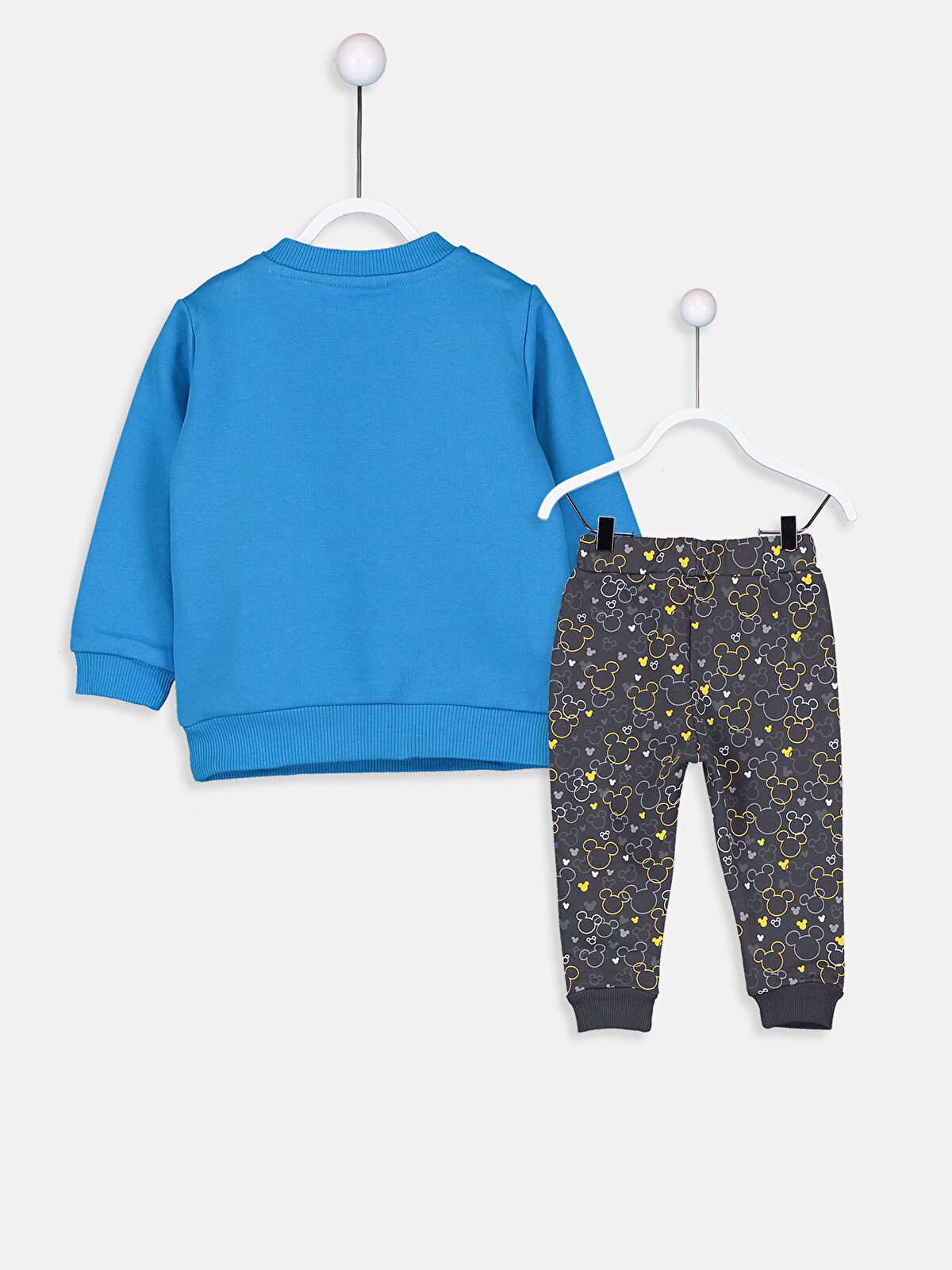 Mavi Mickey Mouse Baskılı Erkek Bebek Eşofman Takımı LC