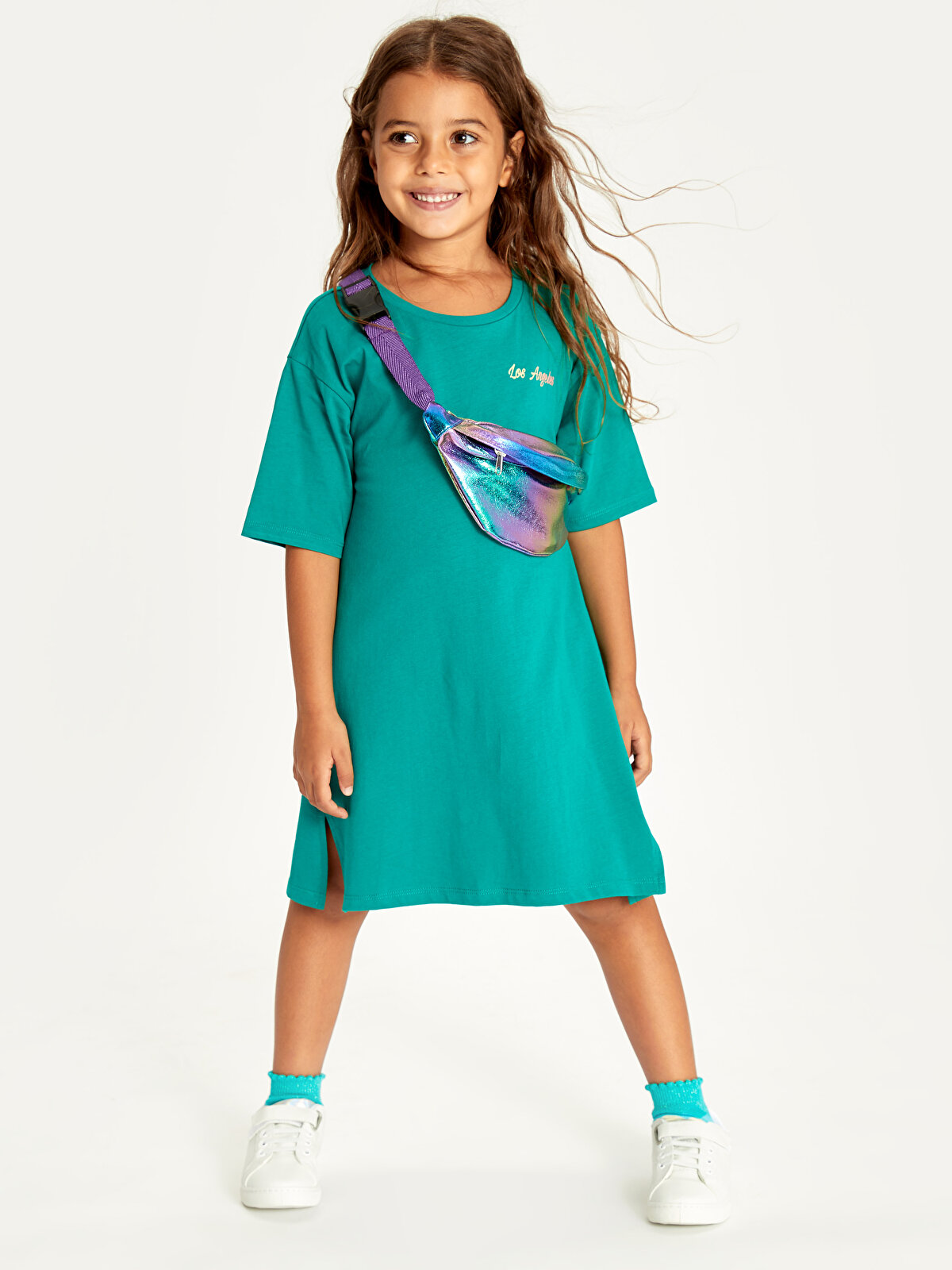 Kız Çocuk Baskılı Pamuklu Elbise - LC WAIKIKI