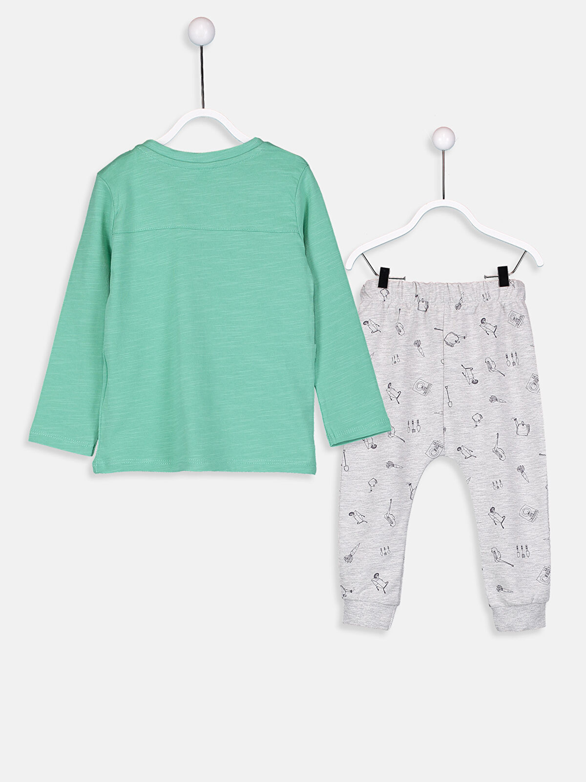 Yeşil Yeşil Erkek Bebek Pamuklu Eşofman Takımı LC Waikiki