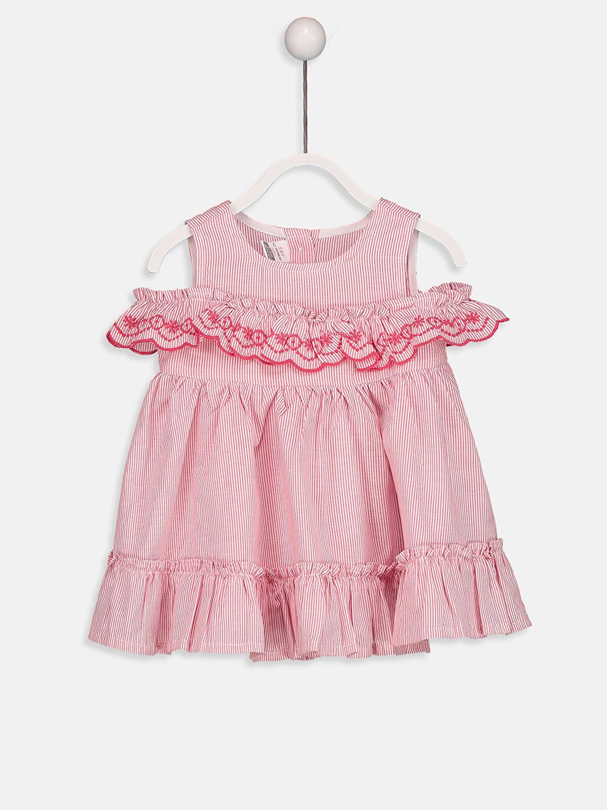 Kırmızı Kırmızı Kız Bebek Çizgili Elbise LC Waikiki