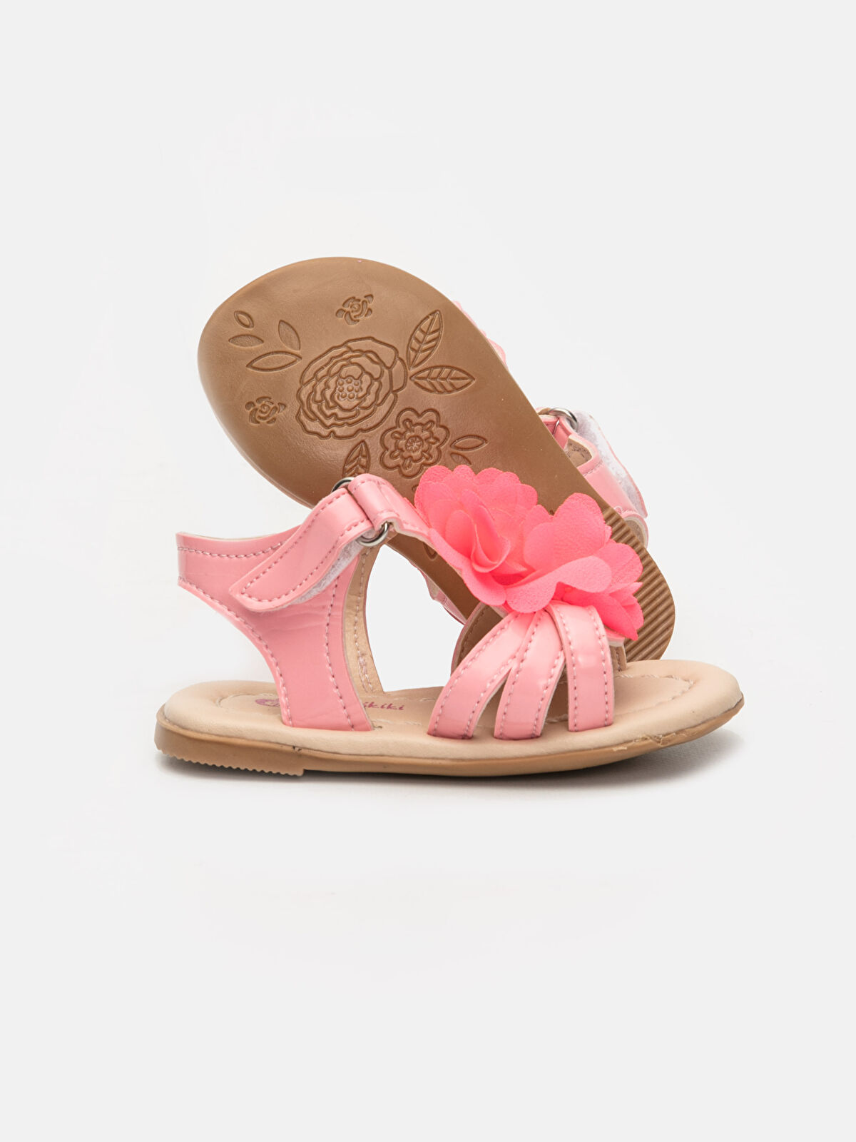 Pembe Pembe Kız Bebek Çiçek Desenli Sandalet LC Waikiki
