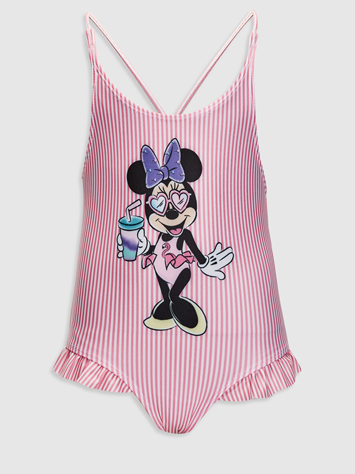Pembe Pembe Kız Bebek Minnie Mouse Baskılı Mayo LC Waikiki