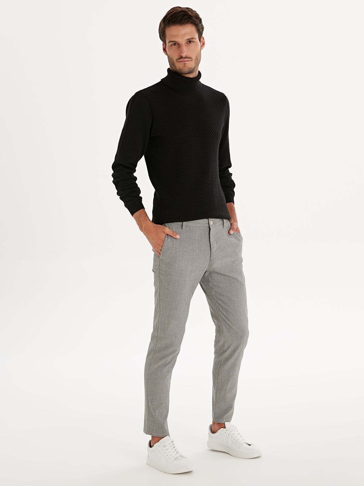 Gri Lcw Vision Slim Fit Dokulu Erkek Pantolon Lc Waikiki