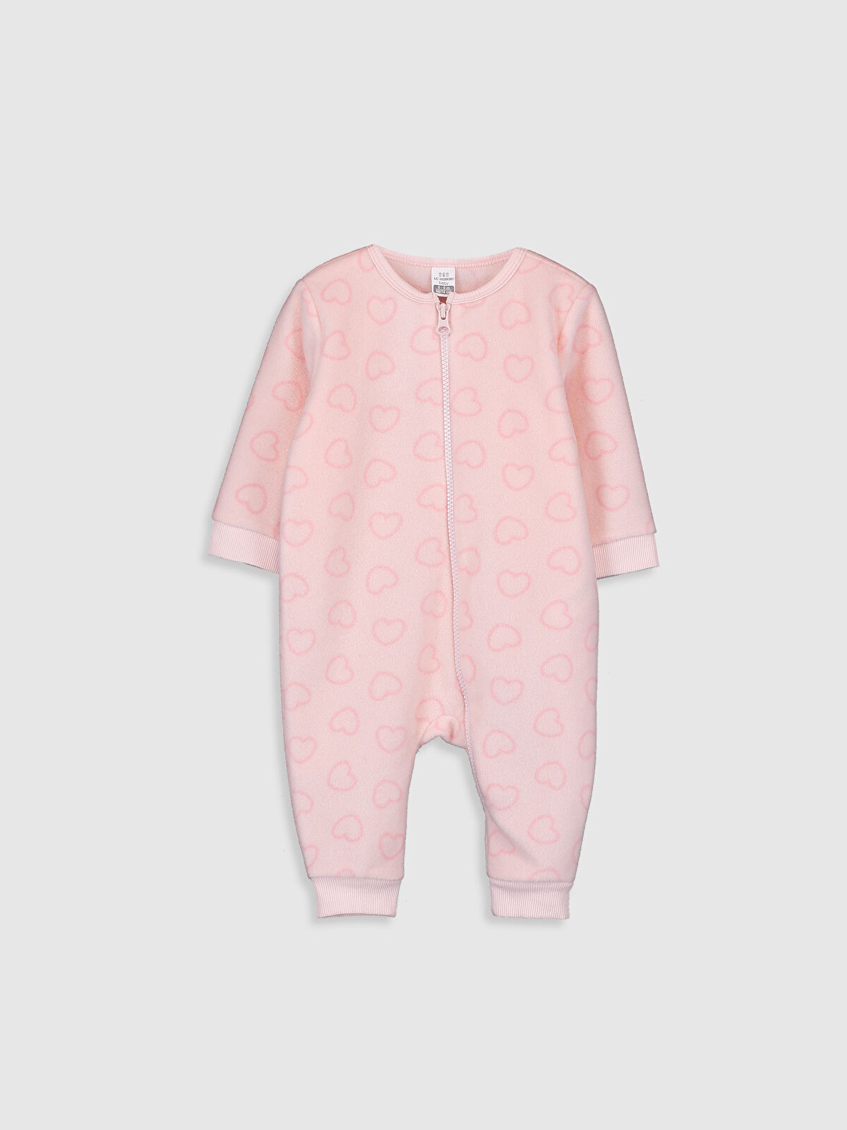 Pembe Kiz Bebek Kapusonlu Pelus Tulum Lc Waikiki