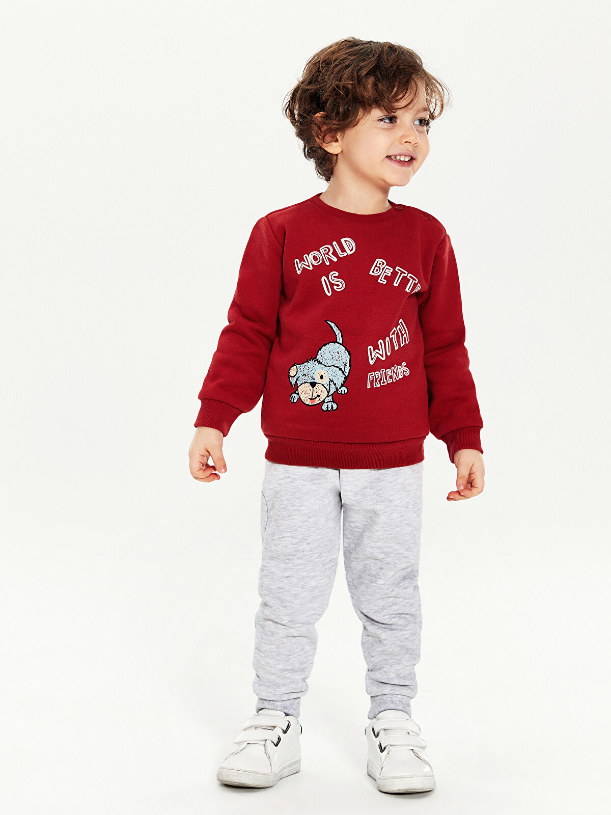 Turuncu Turuncu Erkek Bebek Swearshirt ve Pantolon LC