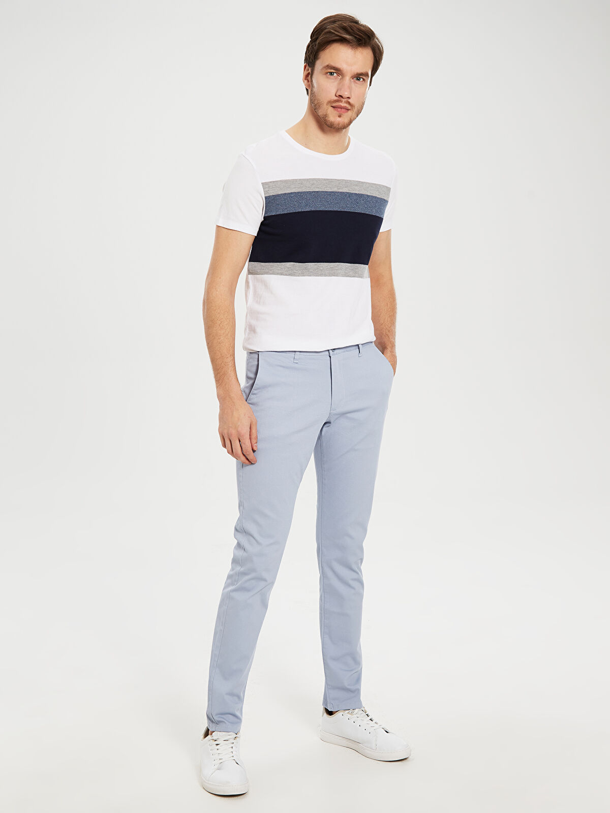 Gri Lcw Vision Slim Fit Dokulu Erkek Pantolon Lc Waikiki