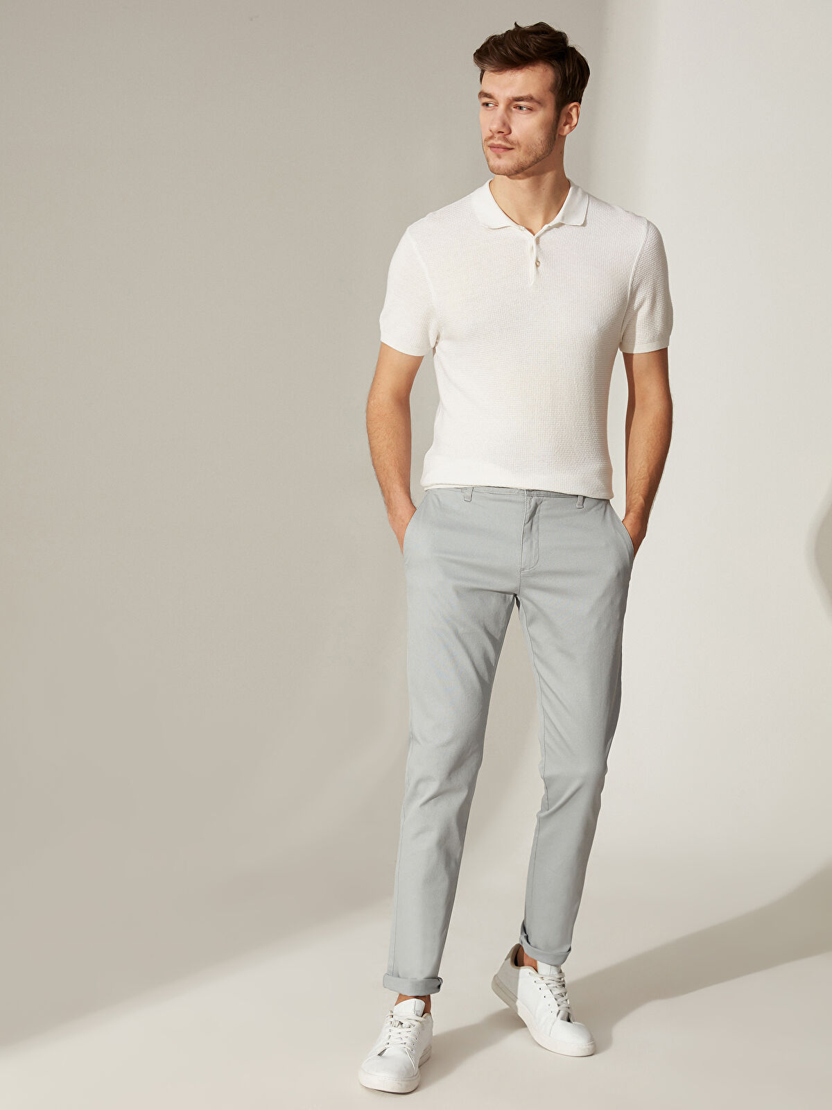 Gri Lcw Vision Slim Fit Dokulu Erkek Pantolon Lc Waikiki