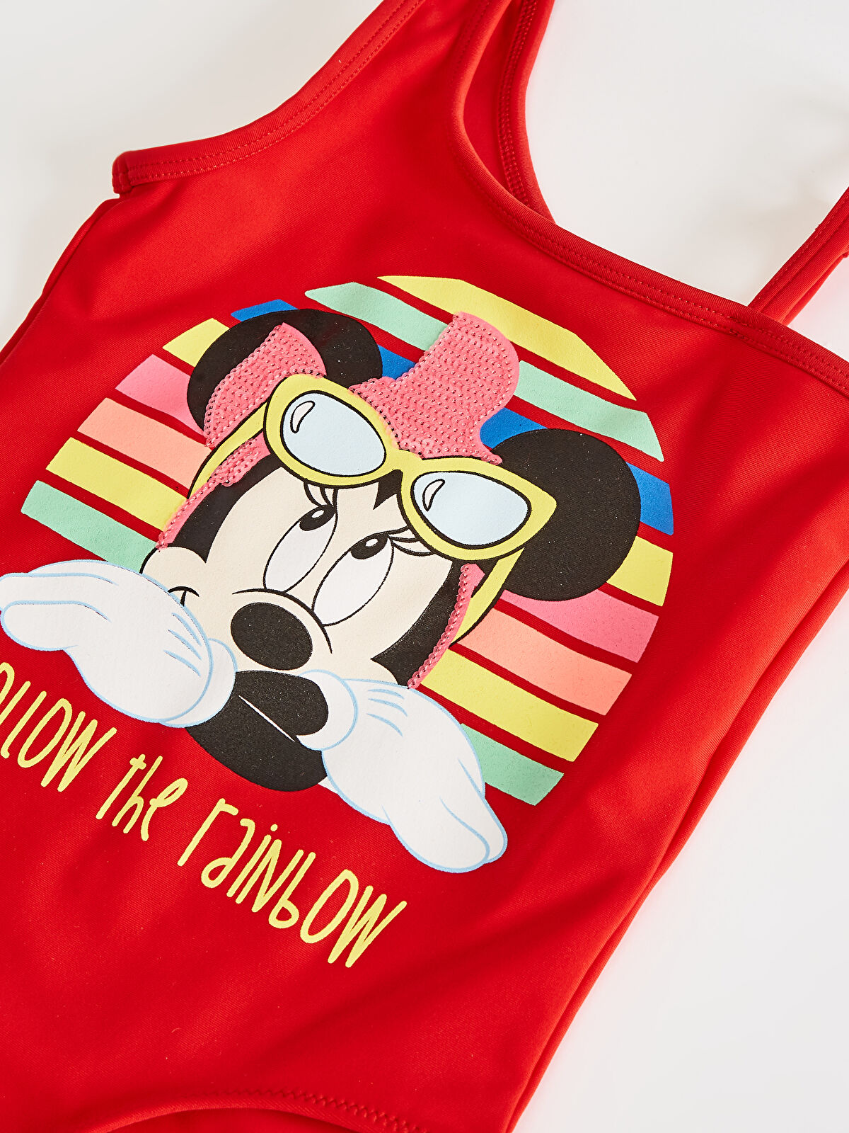 Kırmızı Kırmızı Kız Bebek Minnie Mouse Baskılı Mayo LC