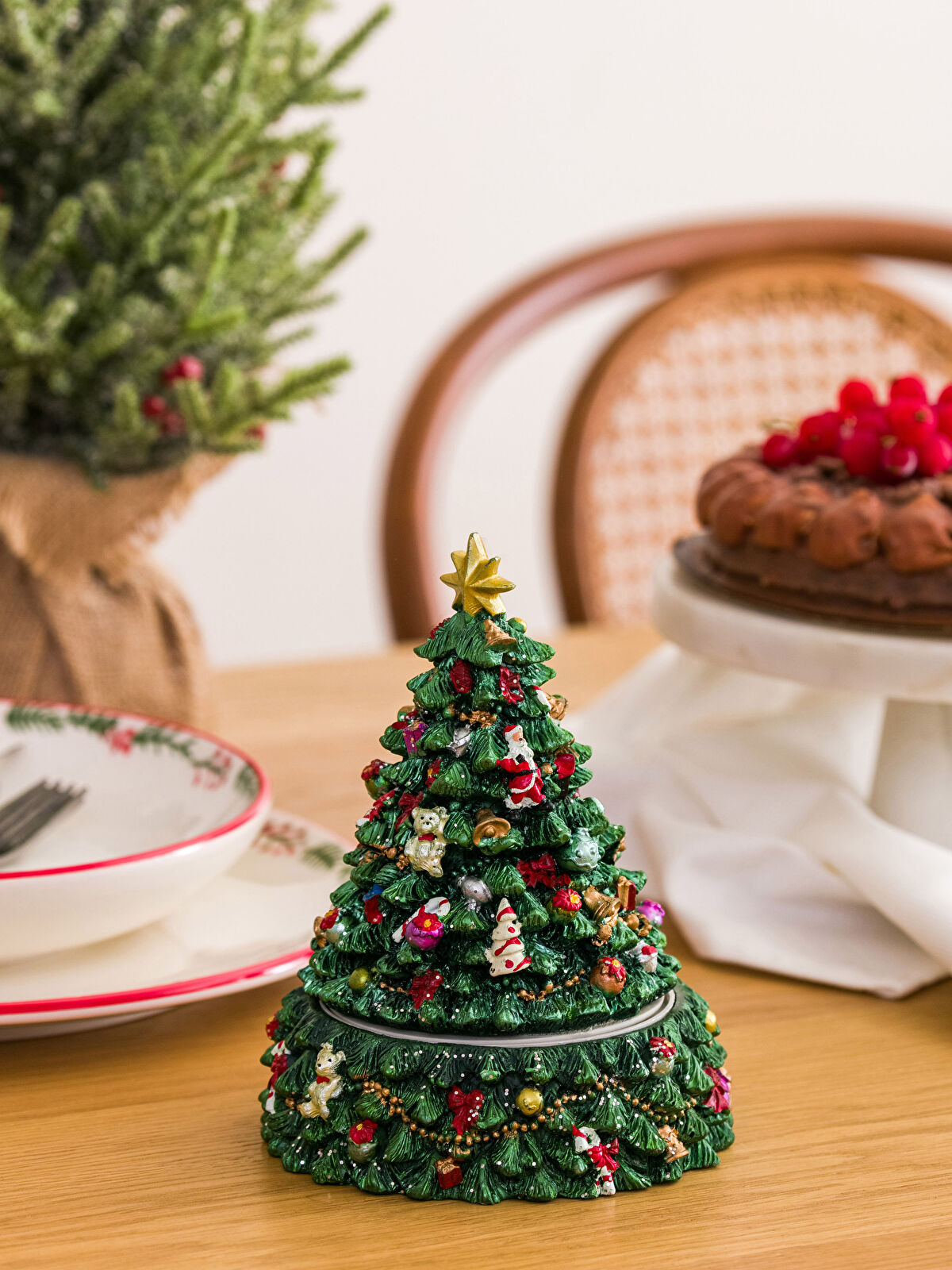 Christmas Tree Figured Music Box 12x12x16 Cm -W28472Z8-F9C Christmas Tree Figured Music Box 12x12x16 Cm -W28472Z8-F9C