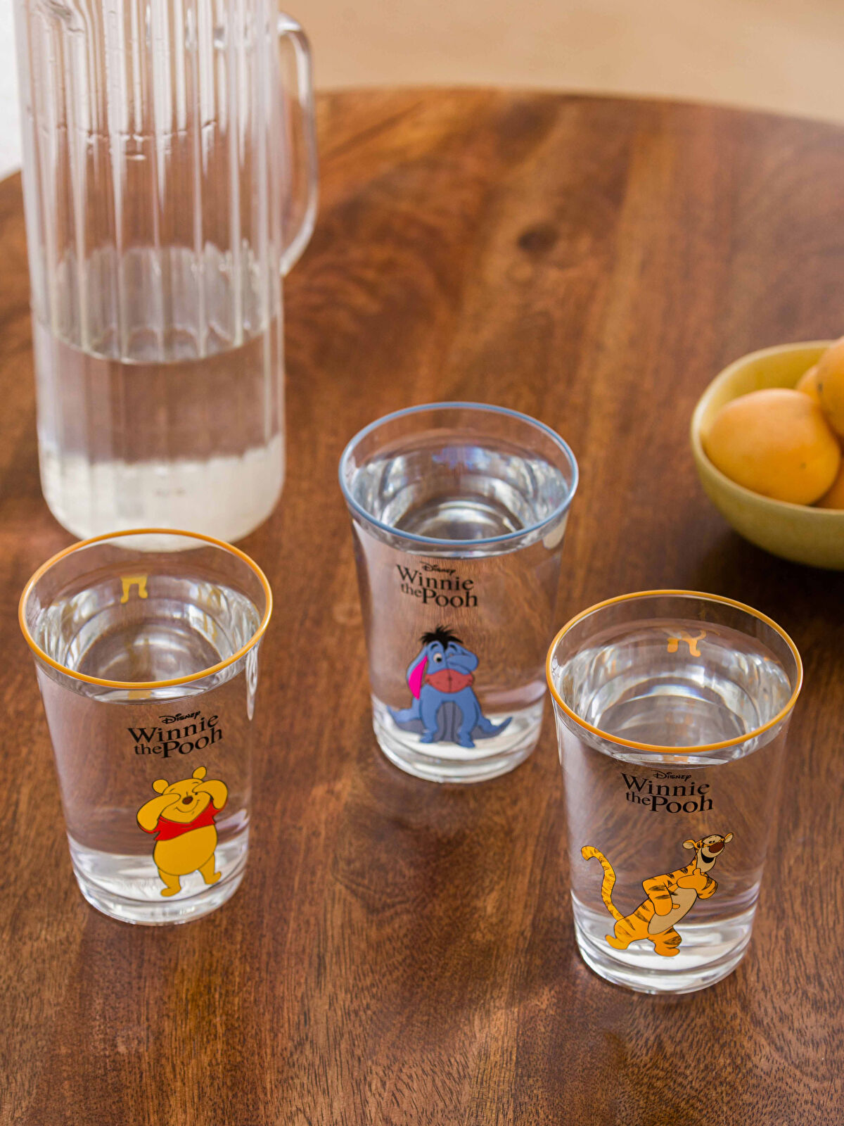 Winnie the Pooh Printed 3 Piece Glass Cup Set -W3DP52Z8-F9C