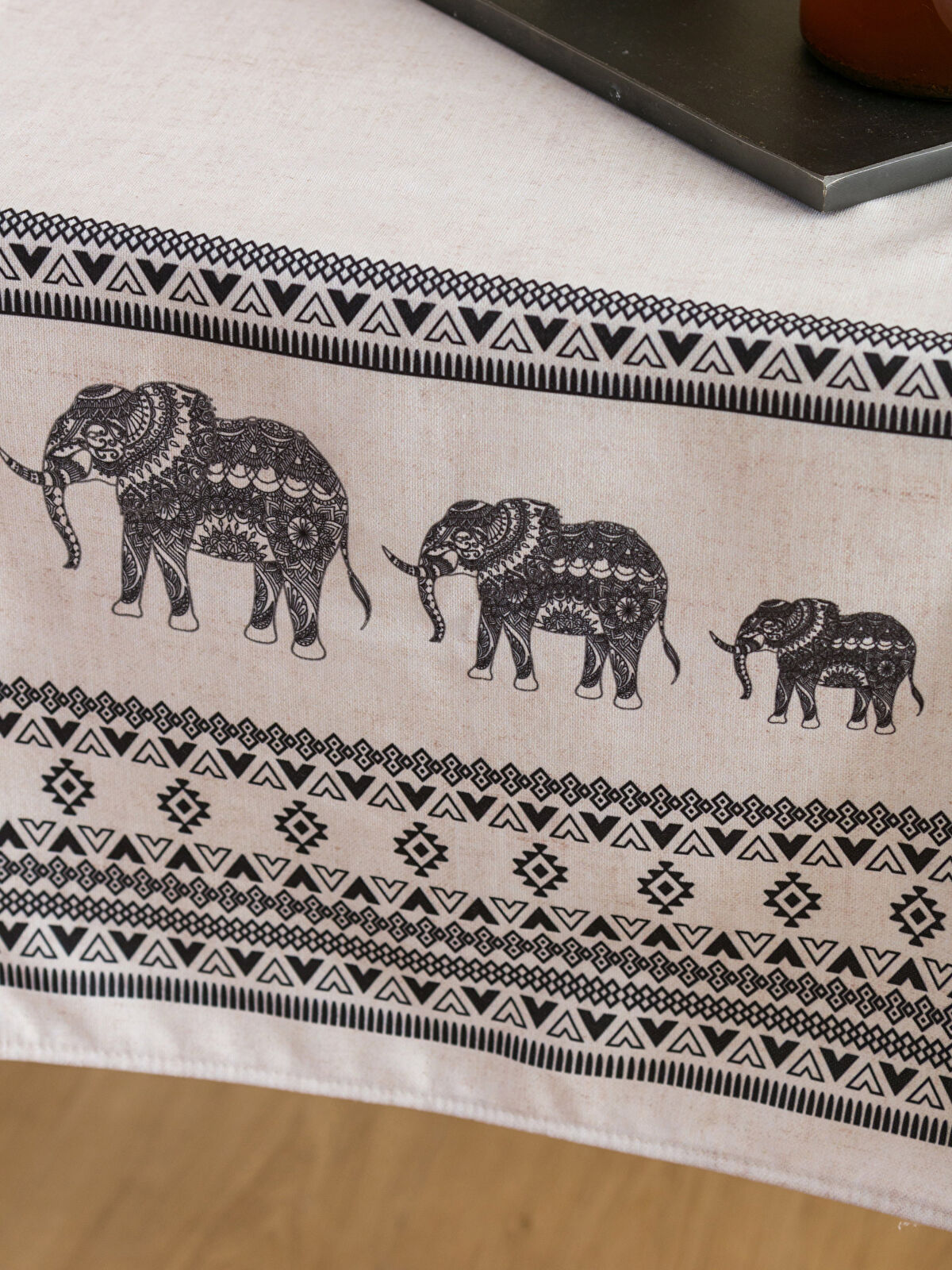 Elephant Printed Runner 45x150 Cm -W3ET27Z8-F9C - W3ET27Z8