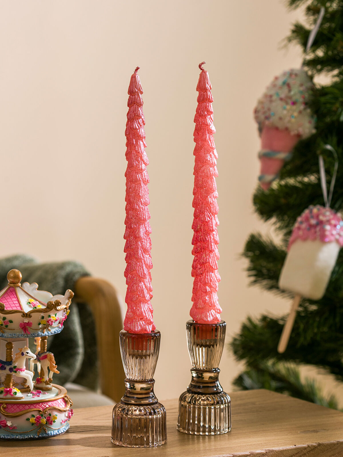 Pine Tree Figured Decorative Candle 2 Pieces 26 Cm -W4FQ47Z8-YFZ -  W4FQ47Z8-YFZ - LC Waikiki
