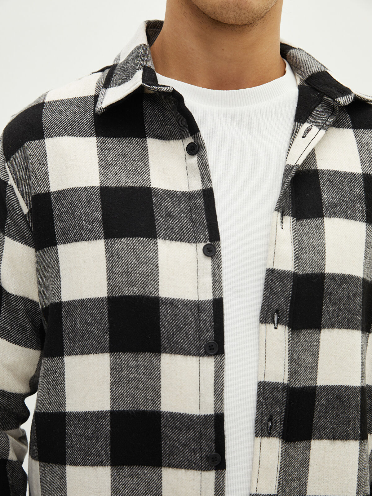 Regular Fit Long Sleeve Plaid Men's Lumberjack Shirt